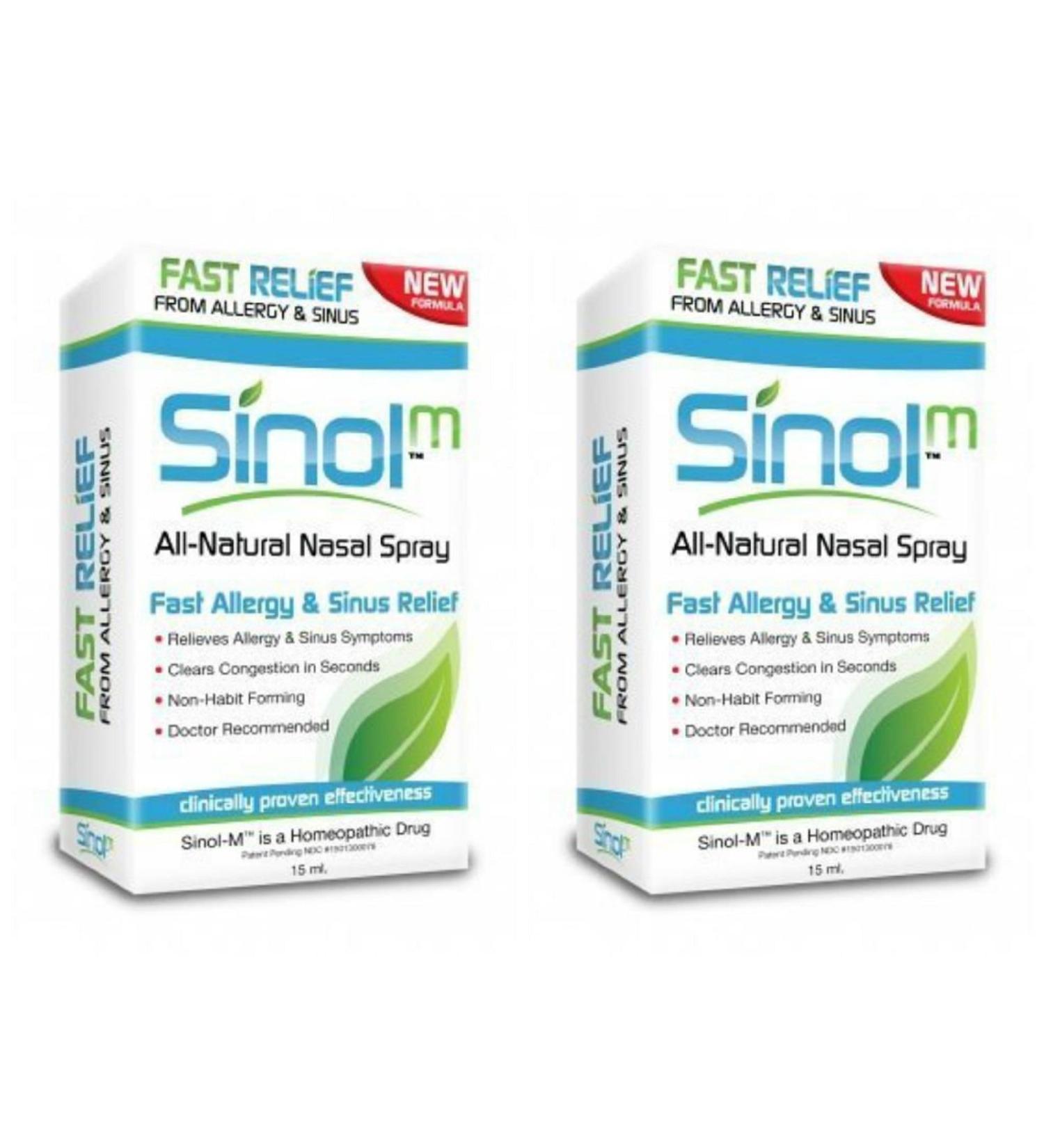 Sinol-M Allergy & Sinus Relief Spray 15 ml (Pack of 2)
