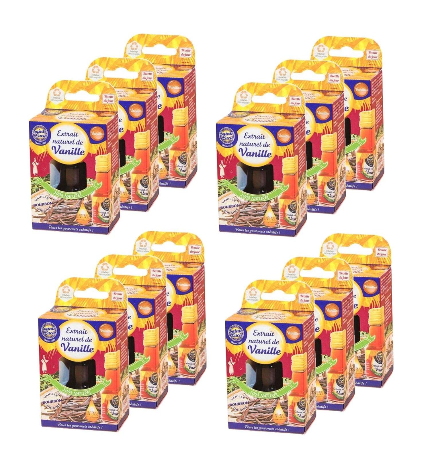 Pack of 12 Natural Vanilla Extract - Sainte Lucie - 20 ml Bottle