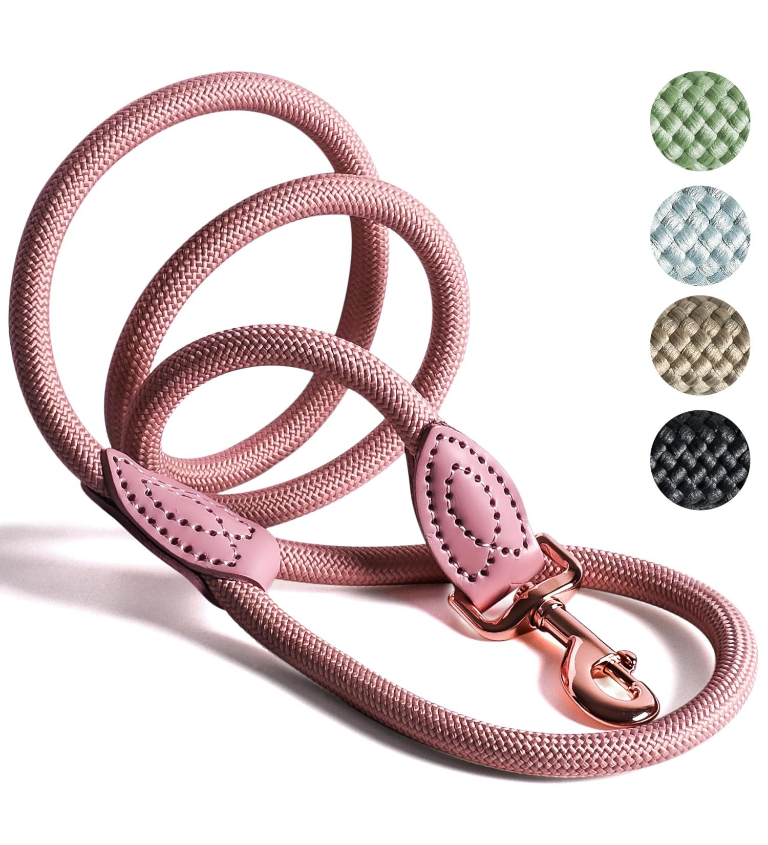 Ne & No Touleine Training Leash for Large Dogs - 1.7m Hand Loop Braided Rope City Leash in Mauve - Buy Online on GoSupps.com