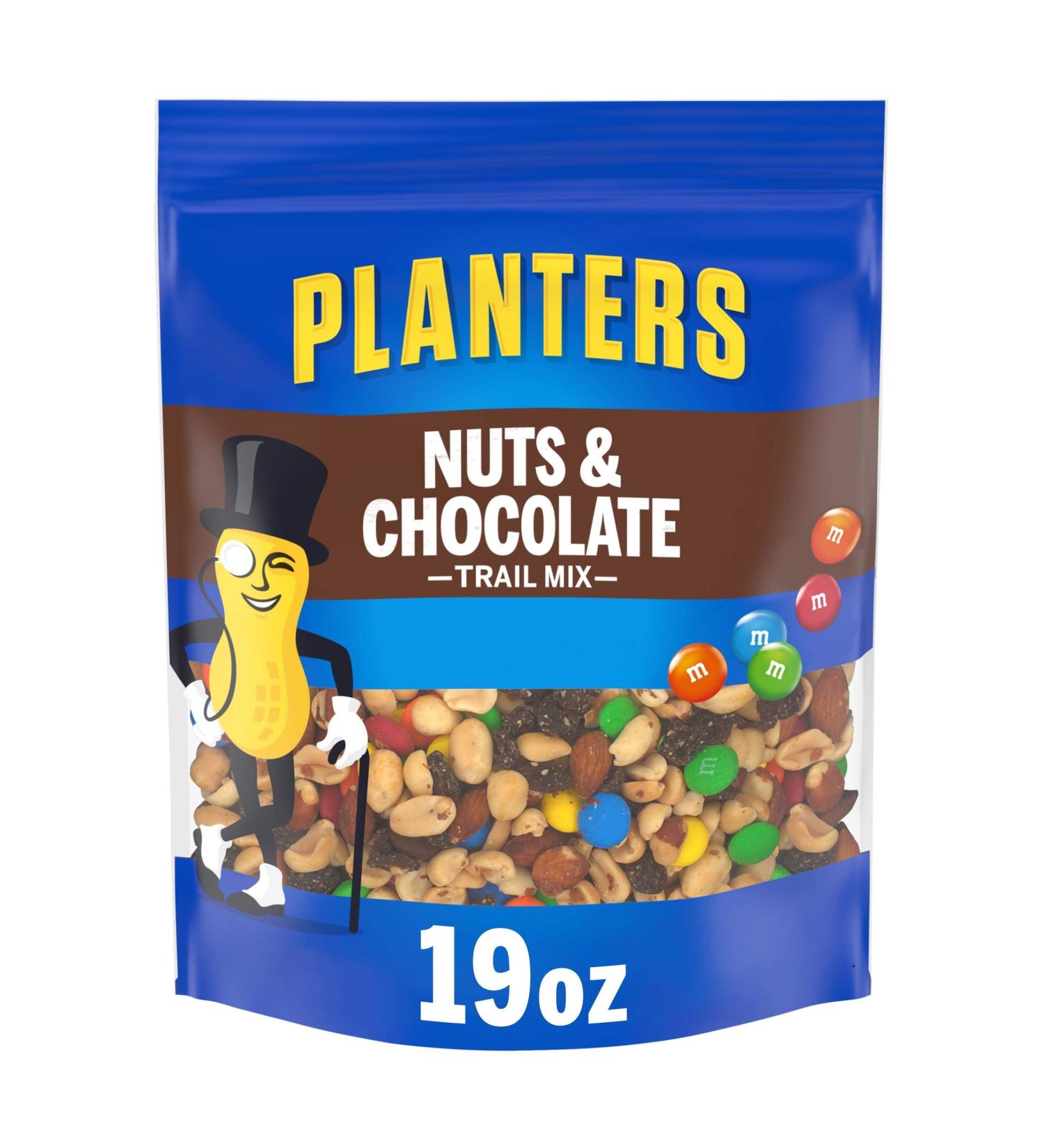 PLANTERS Nuts & Chocolate M&M's Trail Mix 19 oz Bag - Sweet & Salty On-the-Go Snack for Active Lifestyle - Kosher School, Work & Camping Snack - Buy Online on GoSupps.com