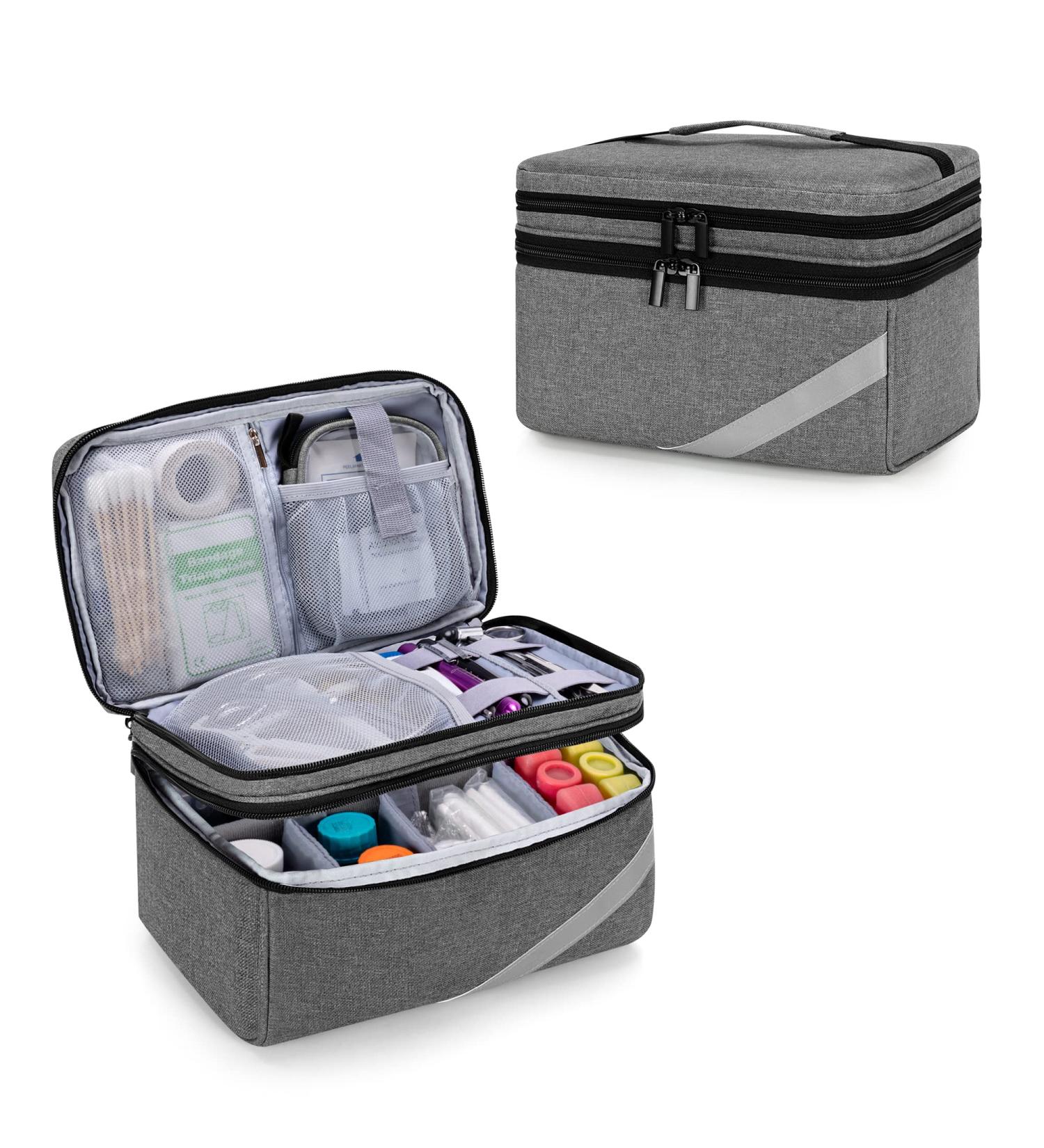 Trunab Storage Bag for Medical Care | First Aid Box for Medications & Supplements | Gray Weekly Tablet Organizer - Buy Online on GoSupps.com