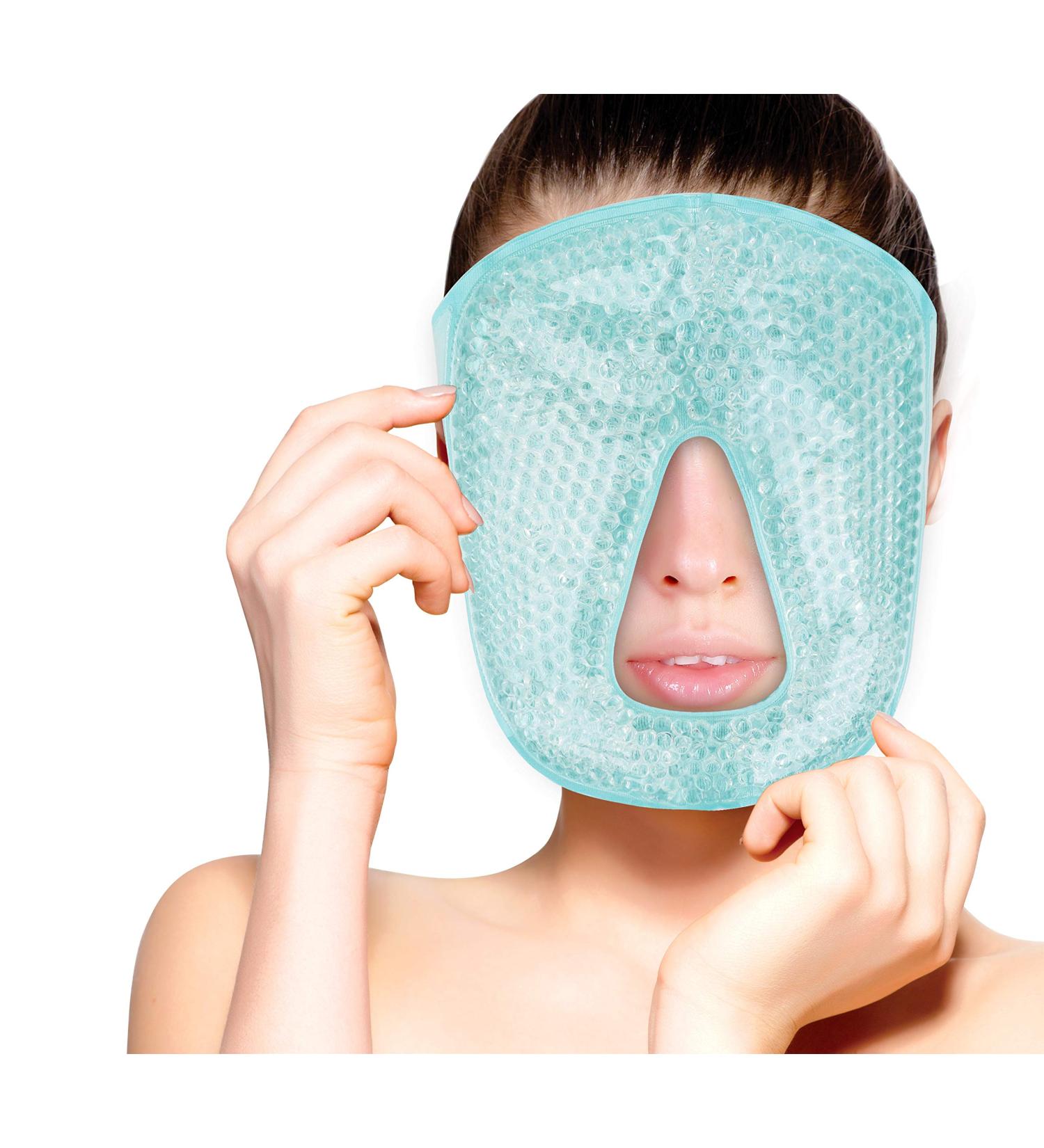 FOMI Care Hot & Cold Therapy Gel Bead Full Face Mask | Ice for Migraine, Headache, Stress Relief | Reduce Eye Puffiness, Dark Circles | Fabric Back - Full Coverage - Buy Online on GoSupps.com