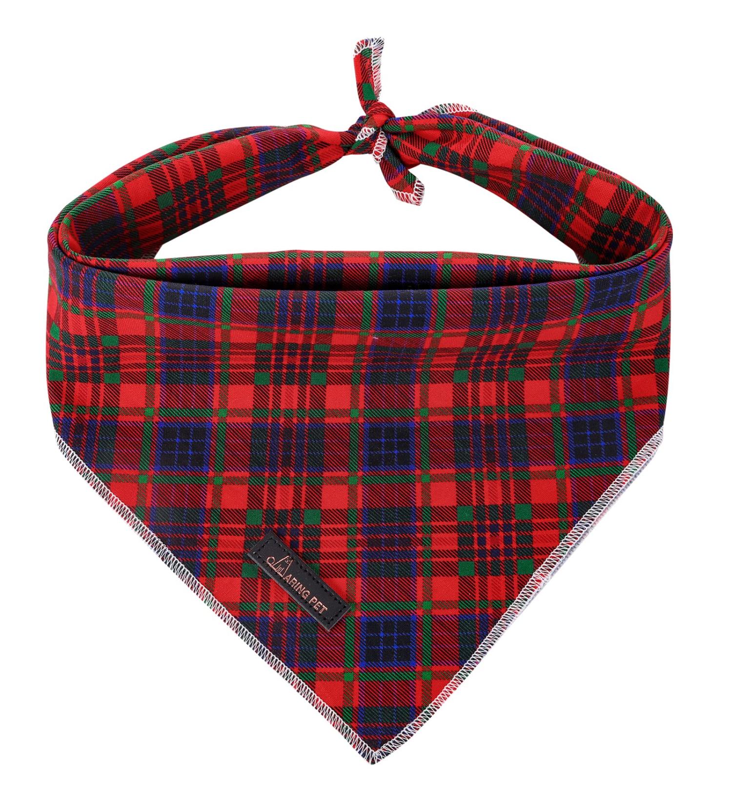 Aring Pet Christmas Dog Bandana | Cute Plaid Cotton Triangle Necker for Small to Large Dogs & Cats - Perfect Holiday Accessory - Buy Online on GoSupps.com