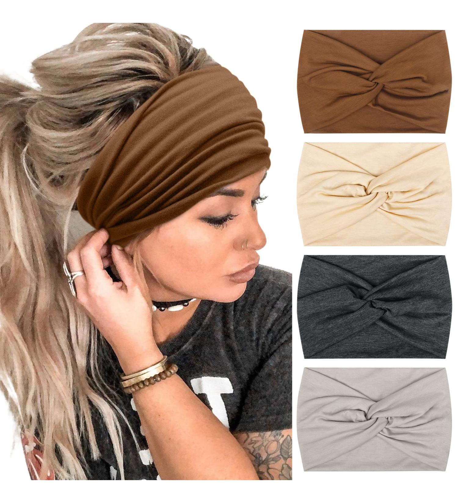 Buy Boho Hair Bands for Women | 18 cm Wide Elastic Headbands & Hair Accessories - Buy Online on GoSupps.com