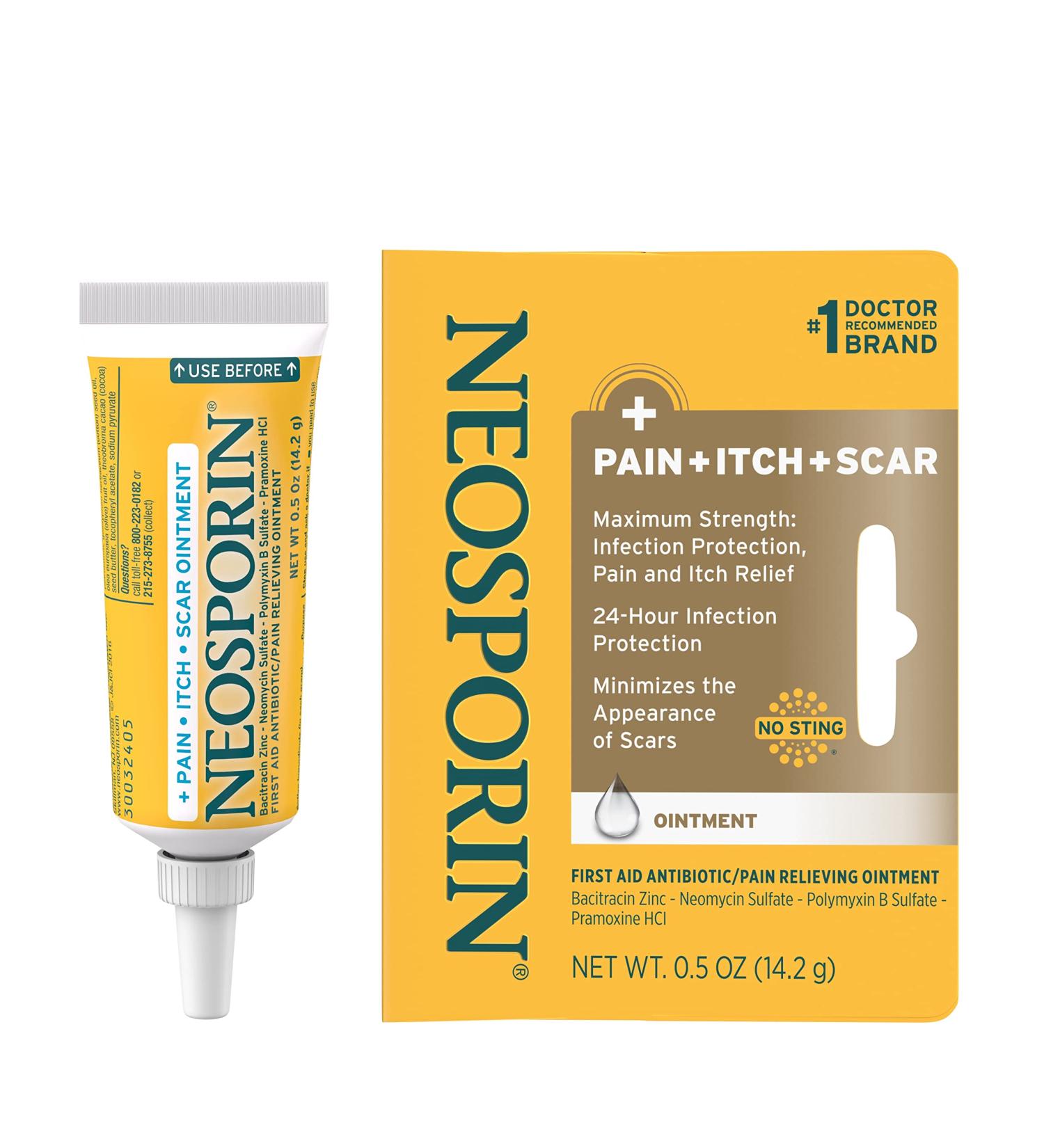 Buy Neosporin Antibiotic Ointment - Pain Relief Anti-Itch & Scar Minimizer - 24-Hour Protection for Cuts & Scrapes - .5 oz International Shipping - Buy Online on GoSupps.com