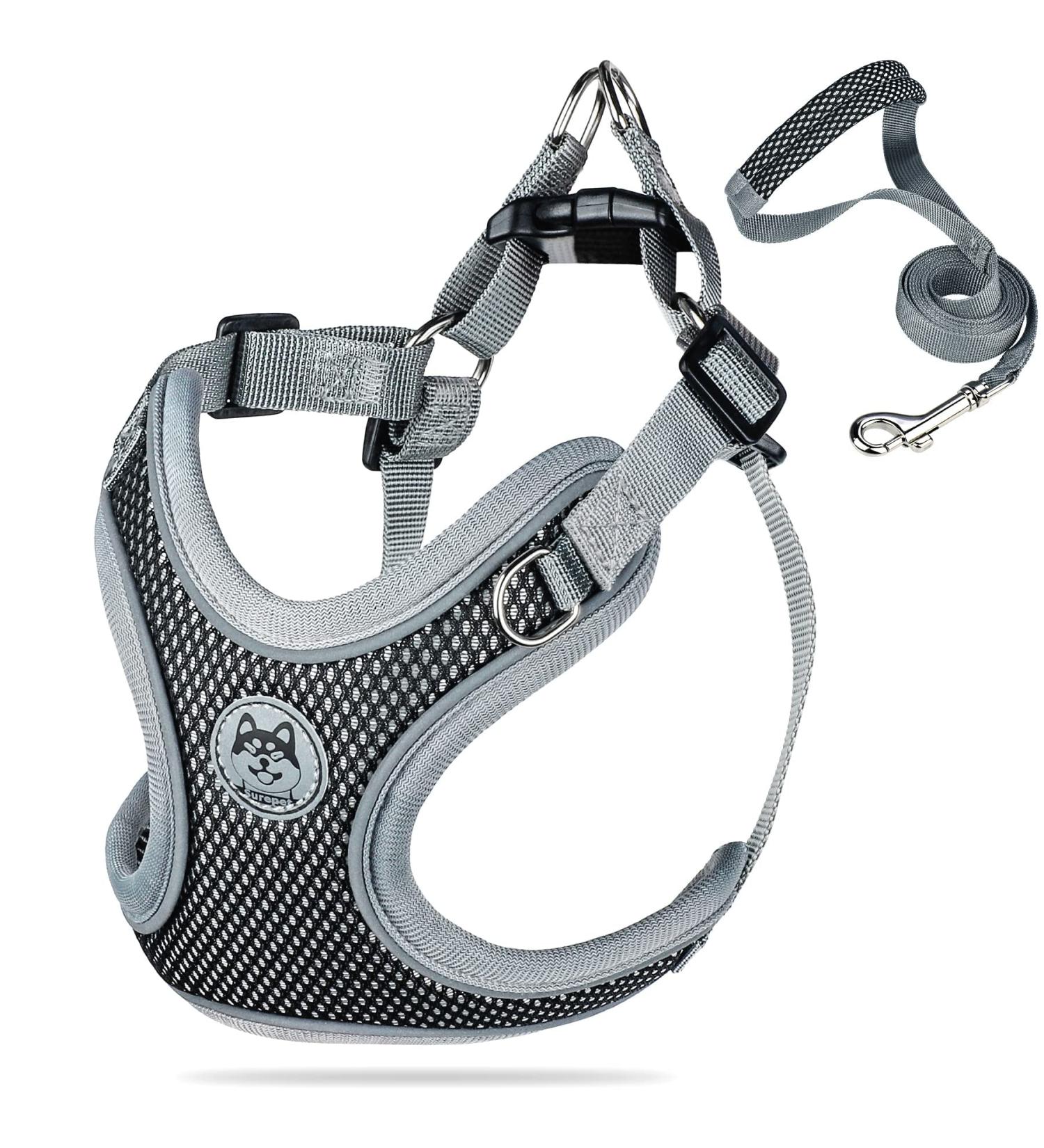 Coolzon Adjustable Dog Harness for Medium-sized Dogs - Breathable Anti-Pull Reflective Safety Harness for Running & Jogging (Black) - Buy Online on GoSupps.com