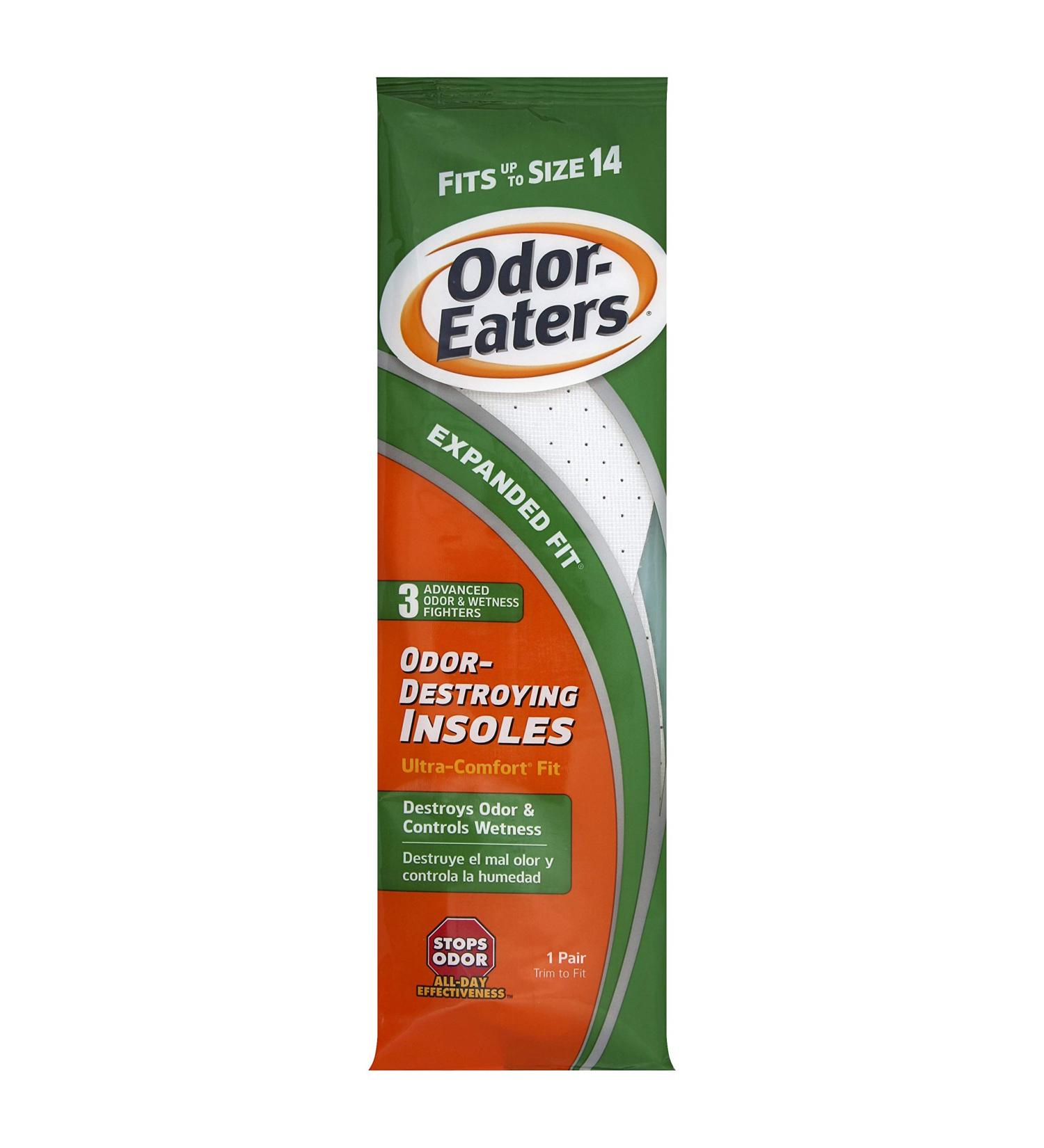 Odor-Eaters Ultra Comfort Insoles - Size 14, Activated Charcoal for Long-Lasting Odor Protection - 1 Pair - Buy Online on GoSupps.com