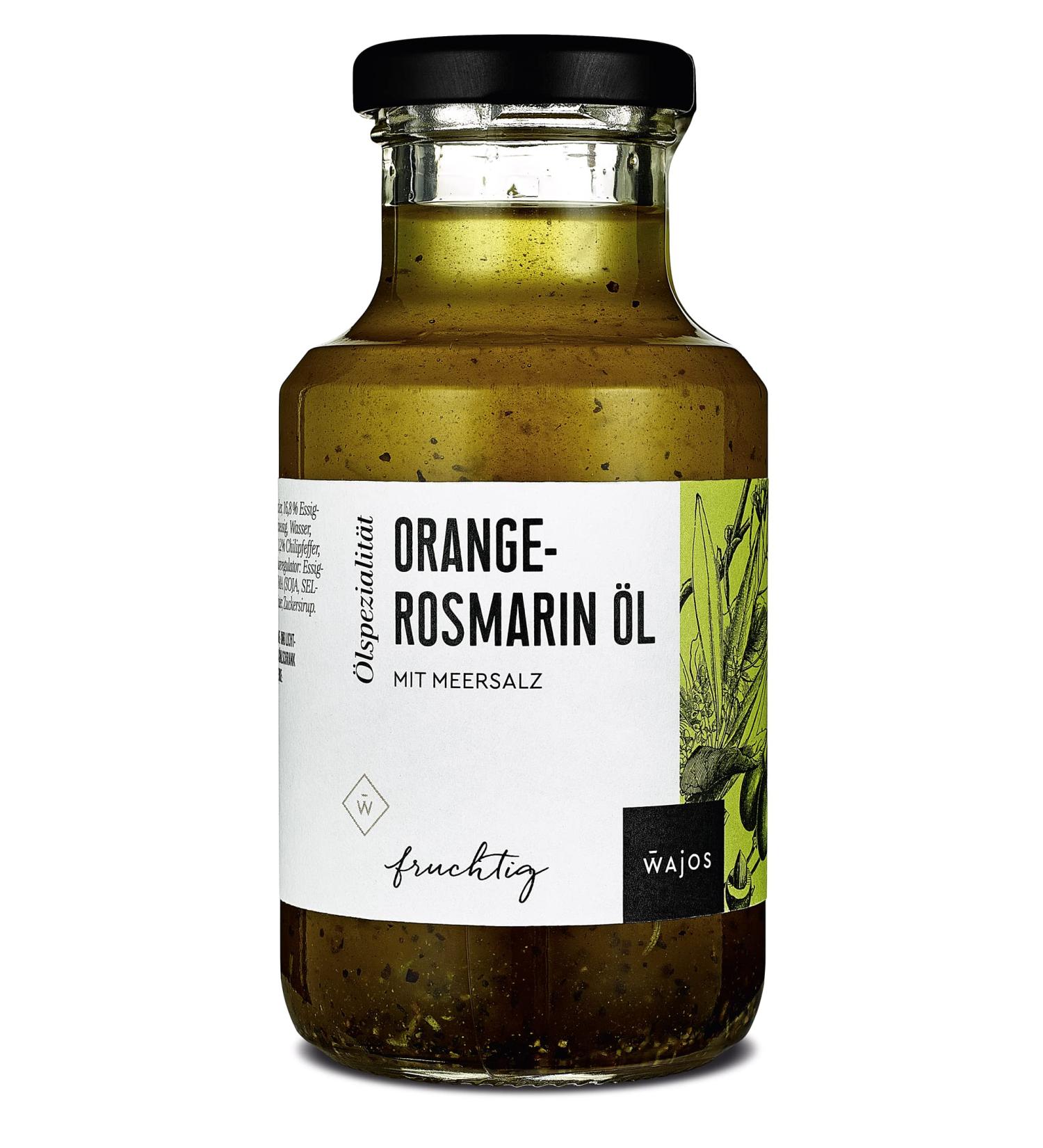 Wajos Orange-Rosemary Oil 250ml Fruity Seasoning Oil for Mediterranean Cuisine | Premium Rapeseed & Olive Oil Blend - Buy Online on GoSupps.com