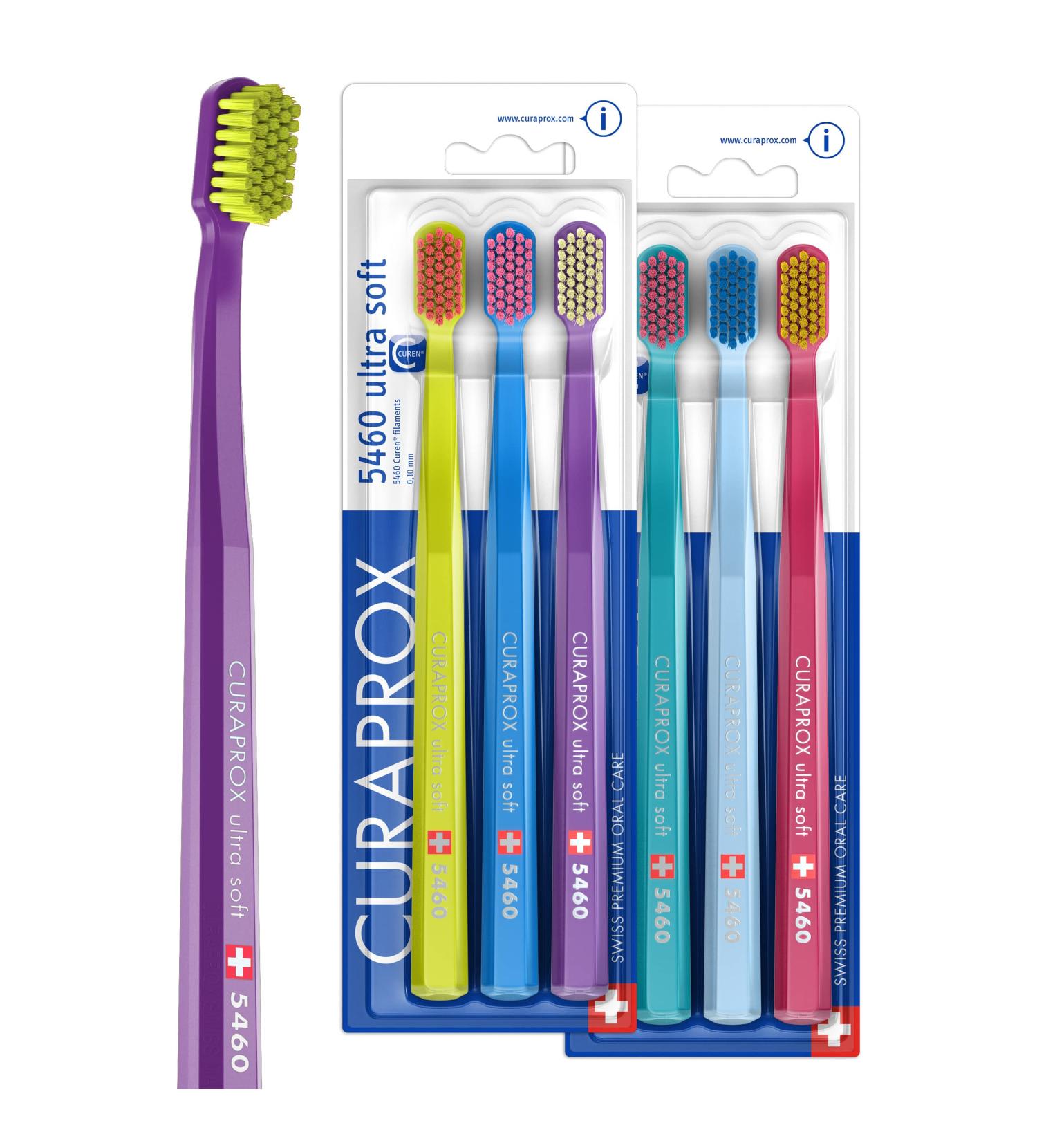 Curaprox CS 5460 Manual Toothbrush 6 Pack - Ultra Soft Toothbrushes for Adults 5460 Super Soft CUREN Bristles - Buy Online on GoSupps.com