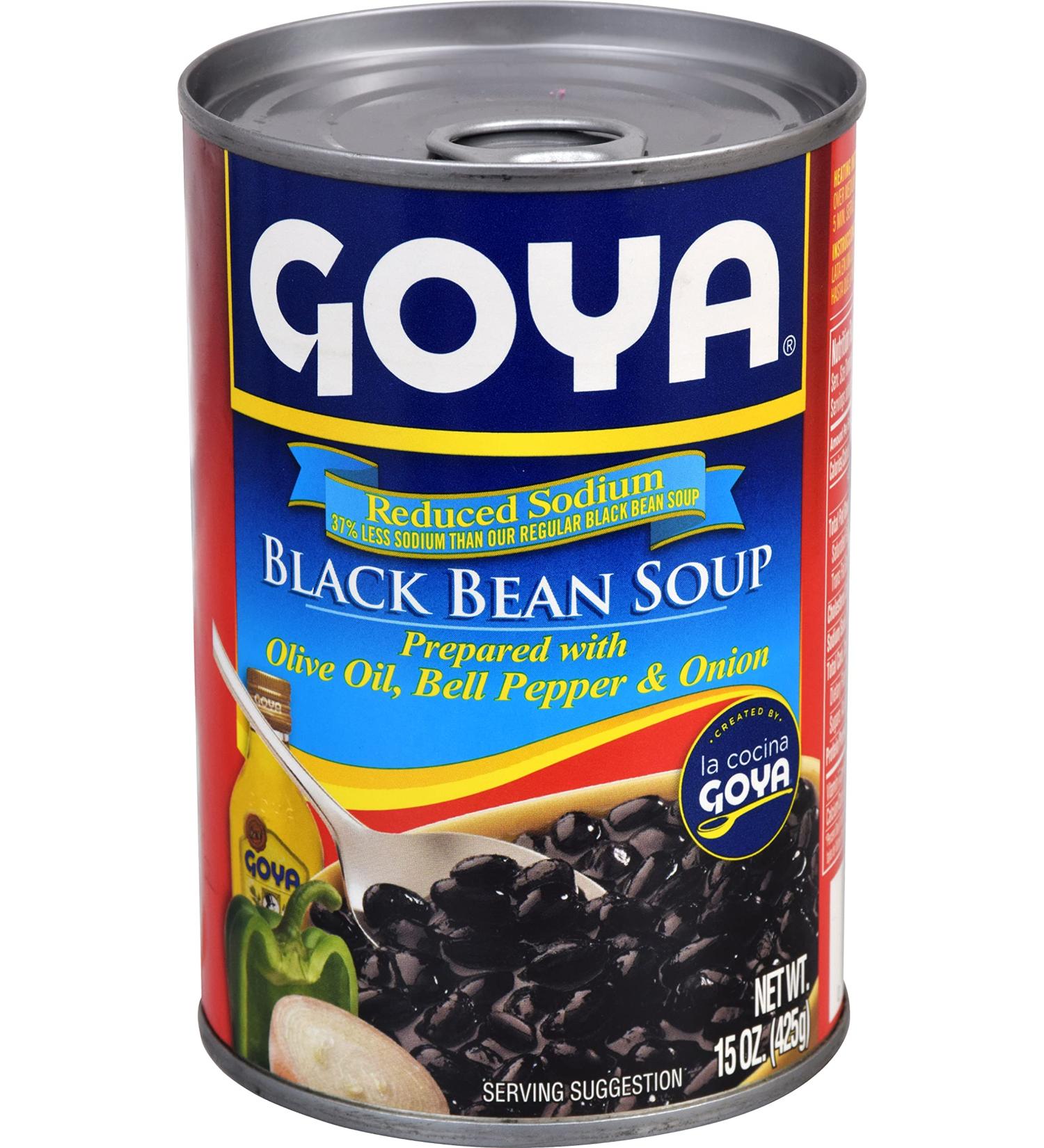 Goya Reduced Sodium Black Bean Soup 15oz (Pack of 24) - Delicious and Nutritious - Buy Online on GoSupps.com