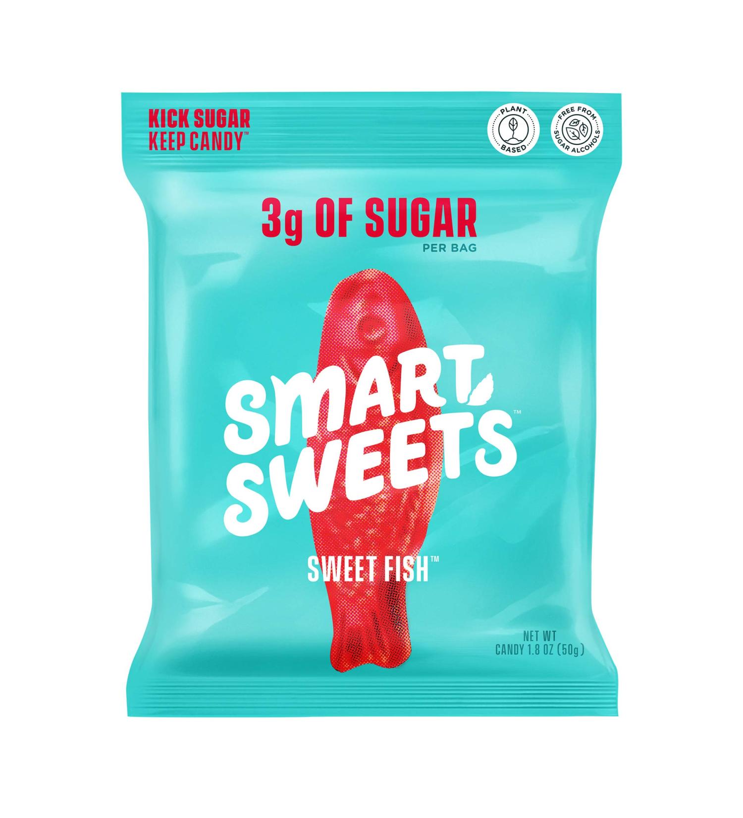 Smart Sweets Sweet Fish: Low Sugar Plant-Based Gummy Candy - 1.8 oz (Pack of 6) - Buy Online on GoSupps.com