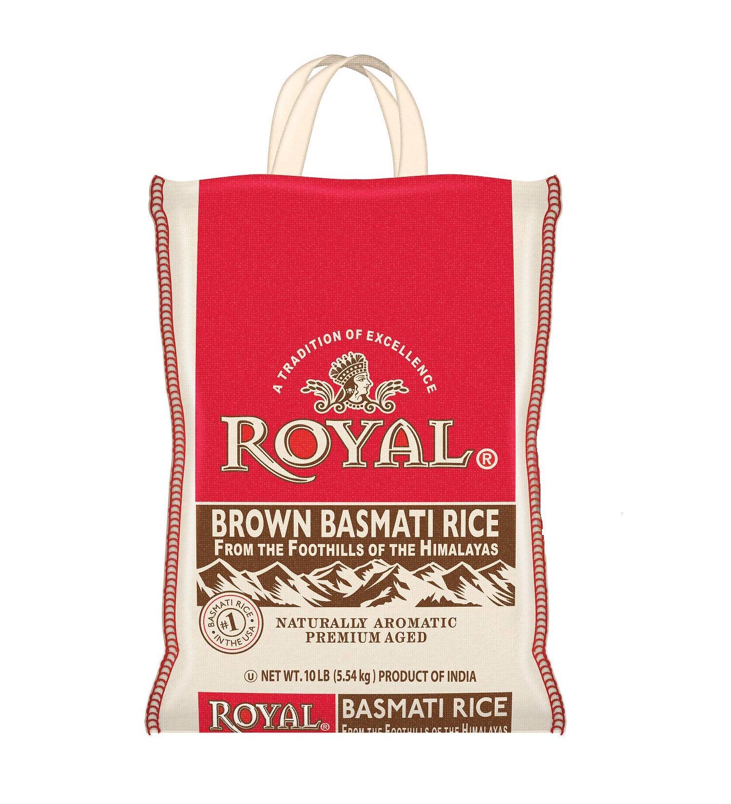 Royal Brown Basmati Rice - 10lb Bag | Premium Quality, Aromatic, Long Grain - Buy Online on GoSupps.com