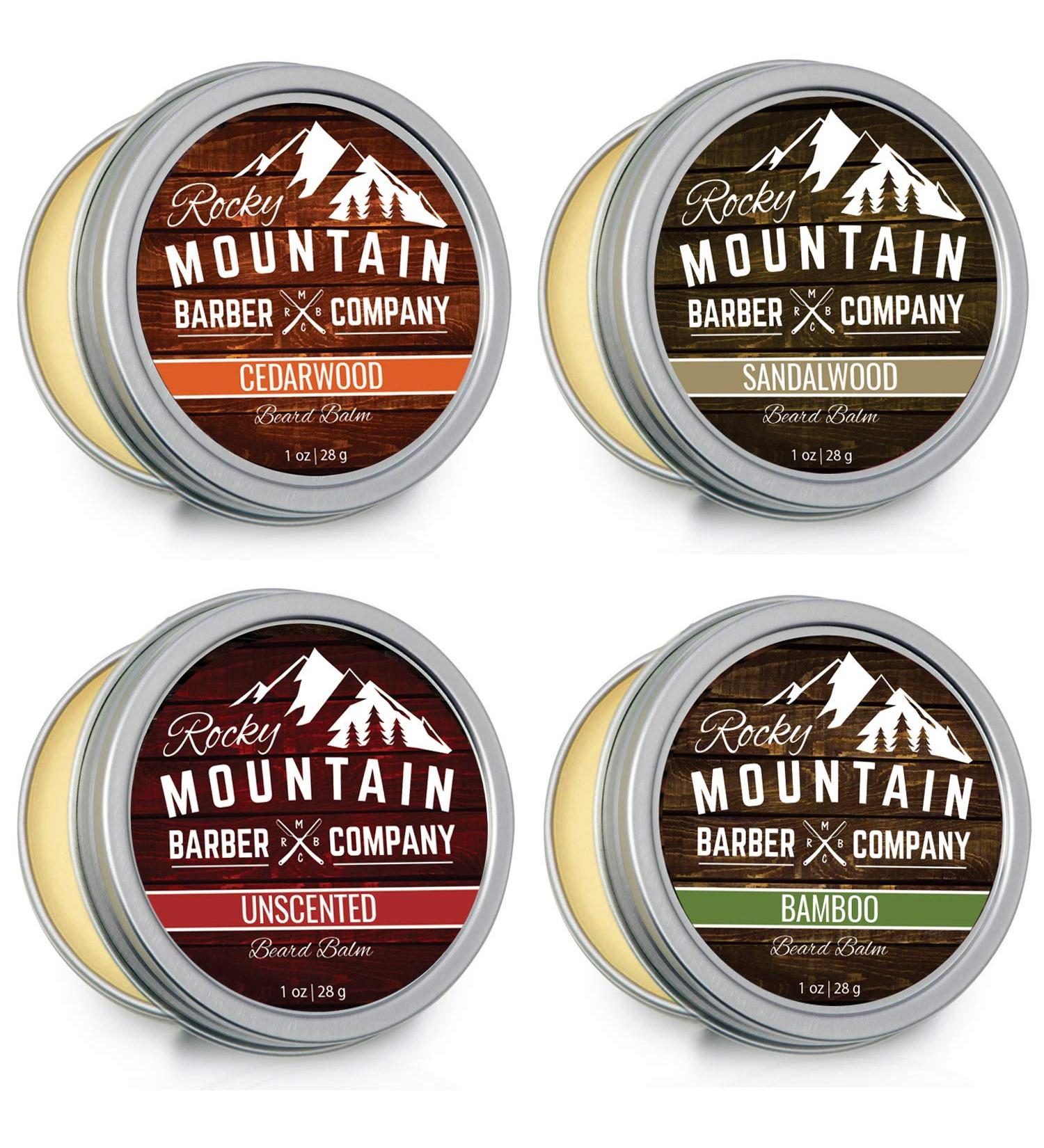 Beard Balm Variety Pack - 4 Natural Samples with Argan Shea Butter Coconut & Jojoba Oil - Vitamins & Minerals for Ultimate Beard Care - Buy Online on GoSupps.com
