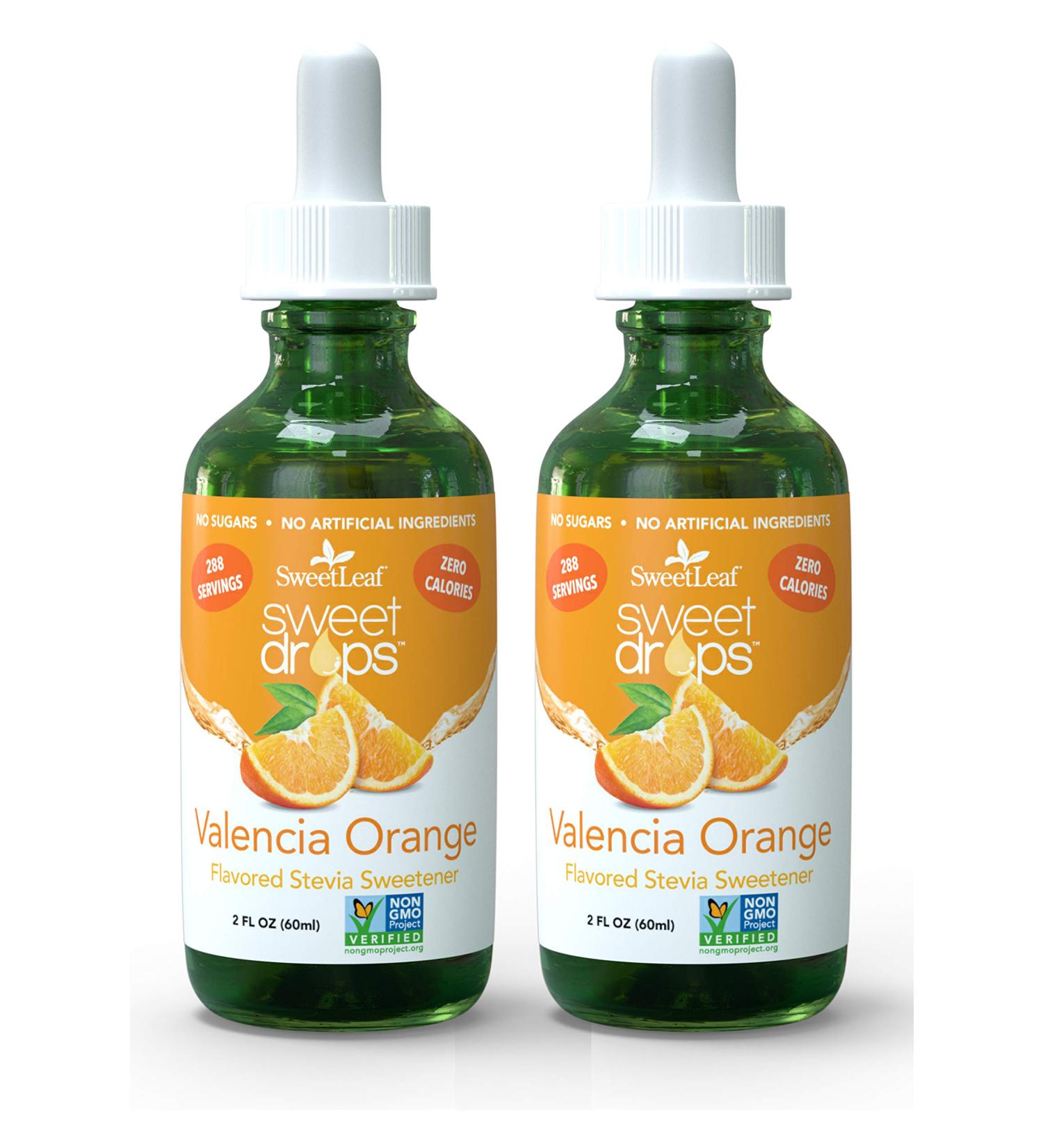 SweetLeaf Liquid Stevia Valencia Orange 2 fl oz (Pack of 2) - Set of 2 Bottles - Buy Online on GoSupps.com
