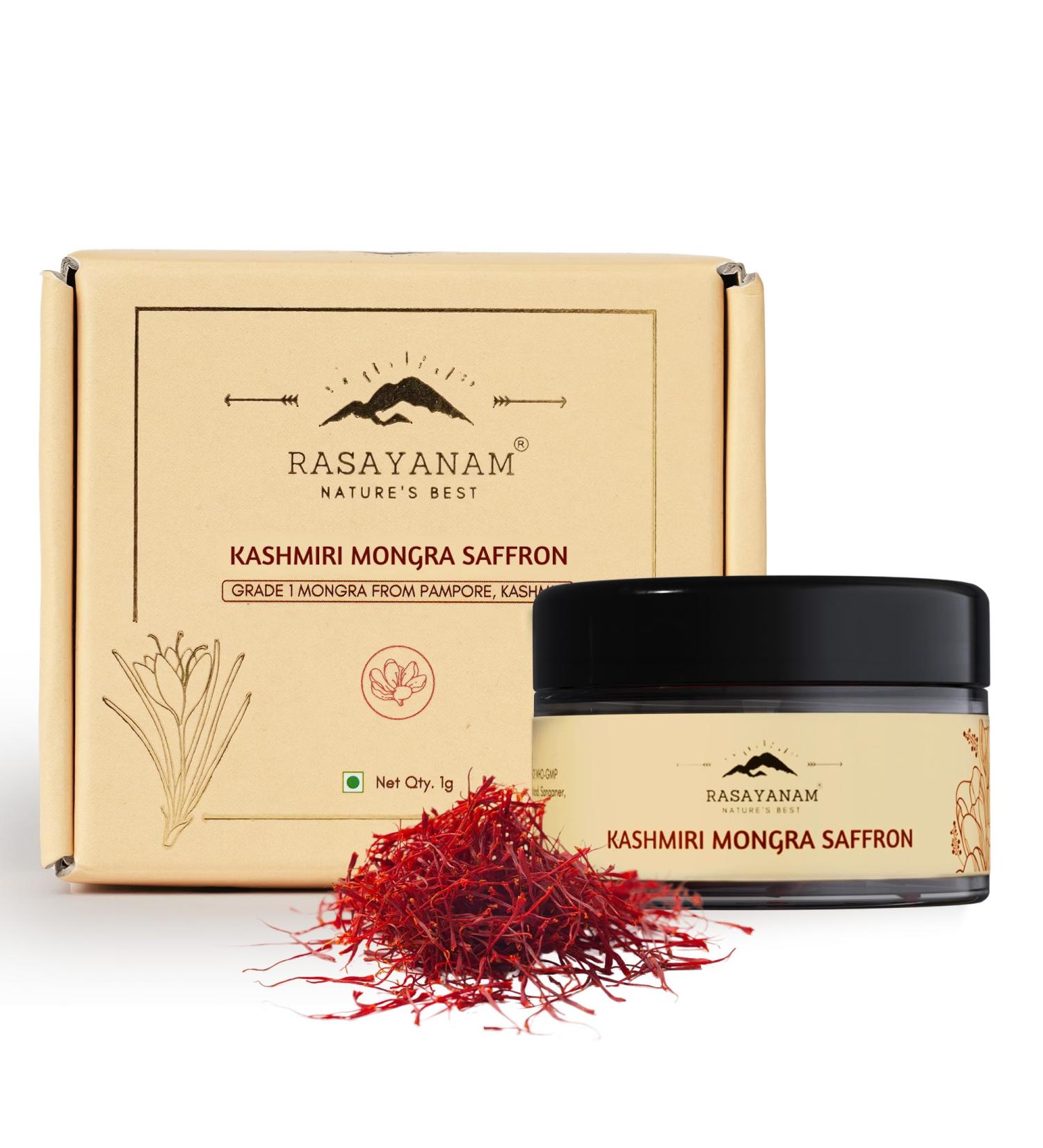 Rasayanam Pure Original Kashmiri SaffronKesarKumkuma Puvvu 1gm Certified highest class A Keshar Saffron for Pregnant Women Pooja Rituals & Food Flavoring Pack of 1 1 g - Buy Online on GoSupps.com