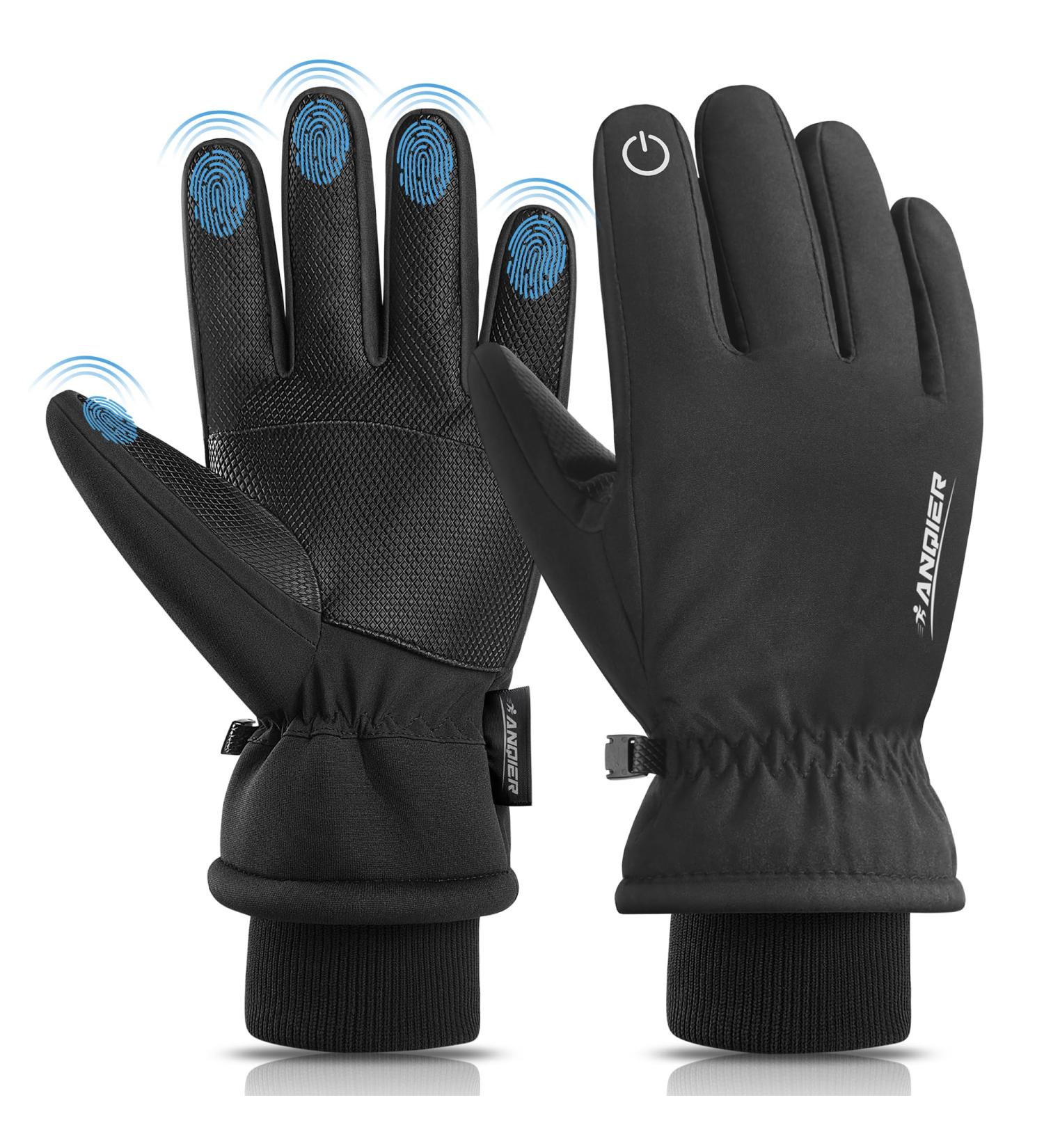 Anqier Touchscreen Ski Gloves -20 Cold-Resistant Waterproof Winter Gloves for Snowboarding Hiking & Outdoor Activities - Buy Online on GoSupps.com