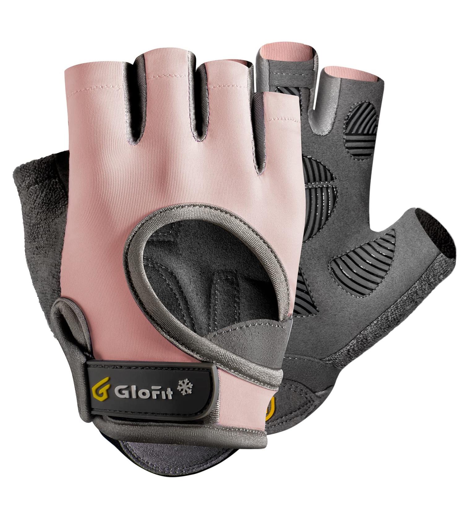 Glofit Lightweight Fingerless Workout Gloves for Women Men - Breathable Gym Gloves for Weight Lifting, Training, Cycling - Light Pink, Small - Buy Online on GoSupps.com