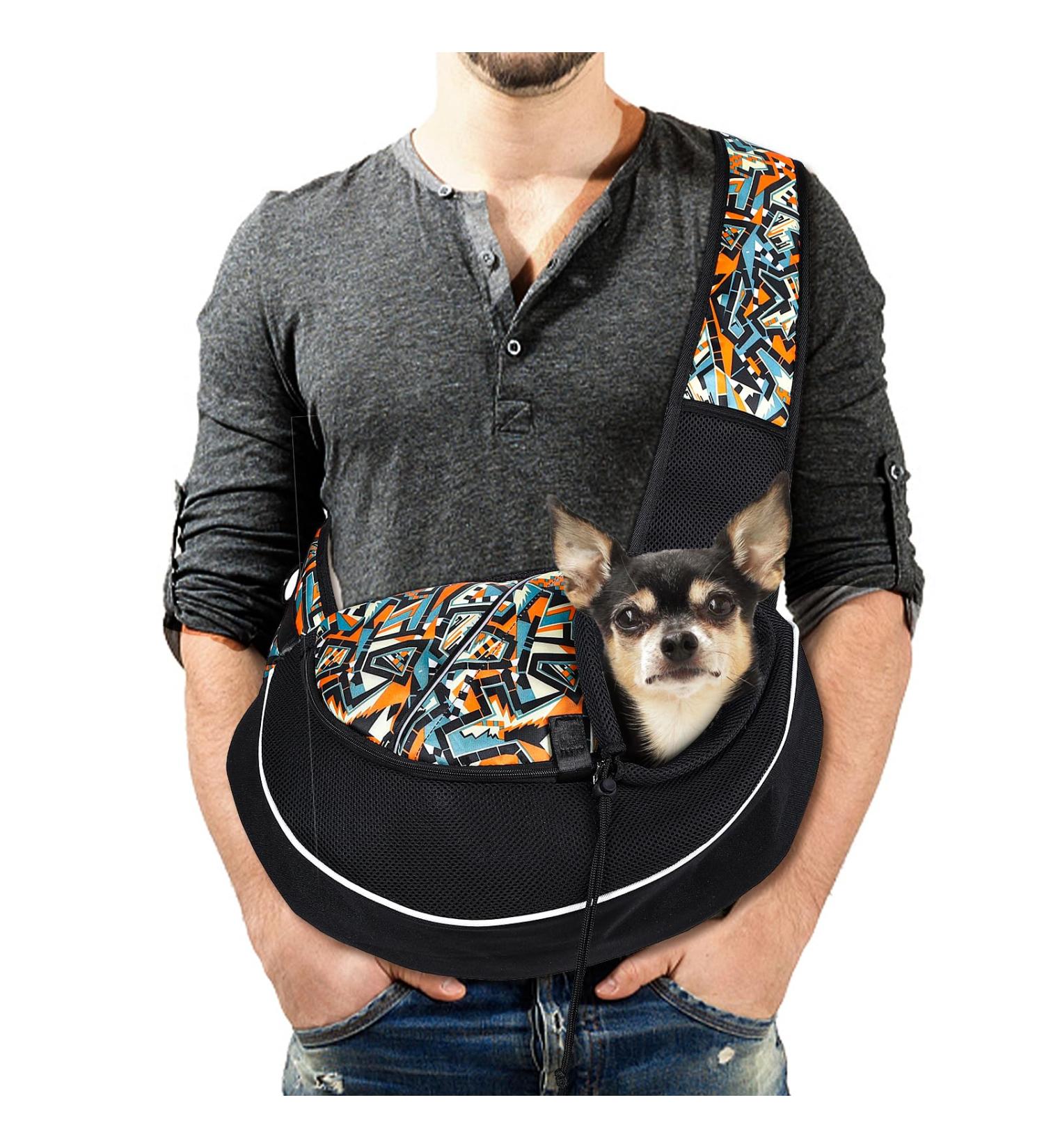 Lyneun 6kg Dog Sling Carrier Pet carriers for Dogs and Cats Dog Carrier Hand Free with Adjustable Shoulder Strap Breathable Mesh Puppy Carrier for Walking Travel Outdoor (Red) (Orange) - Buy Online on GoSupps.com
