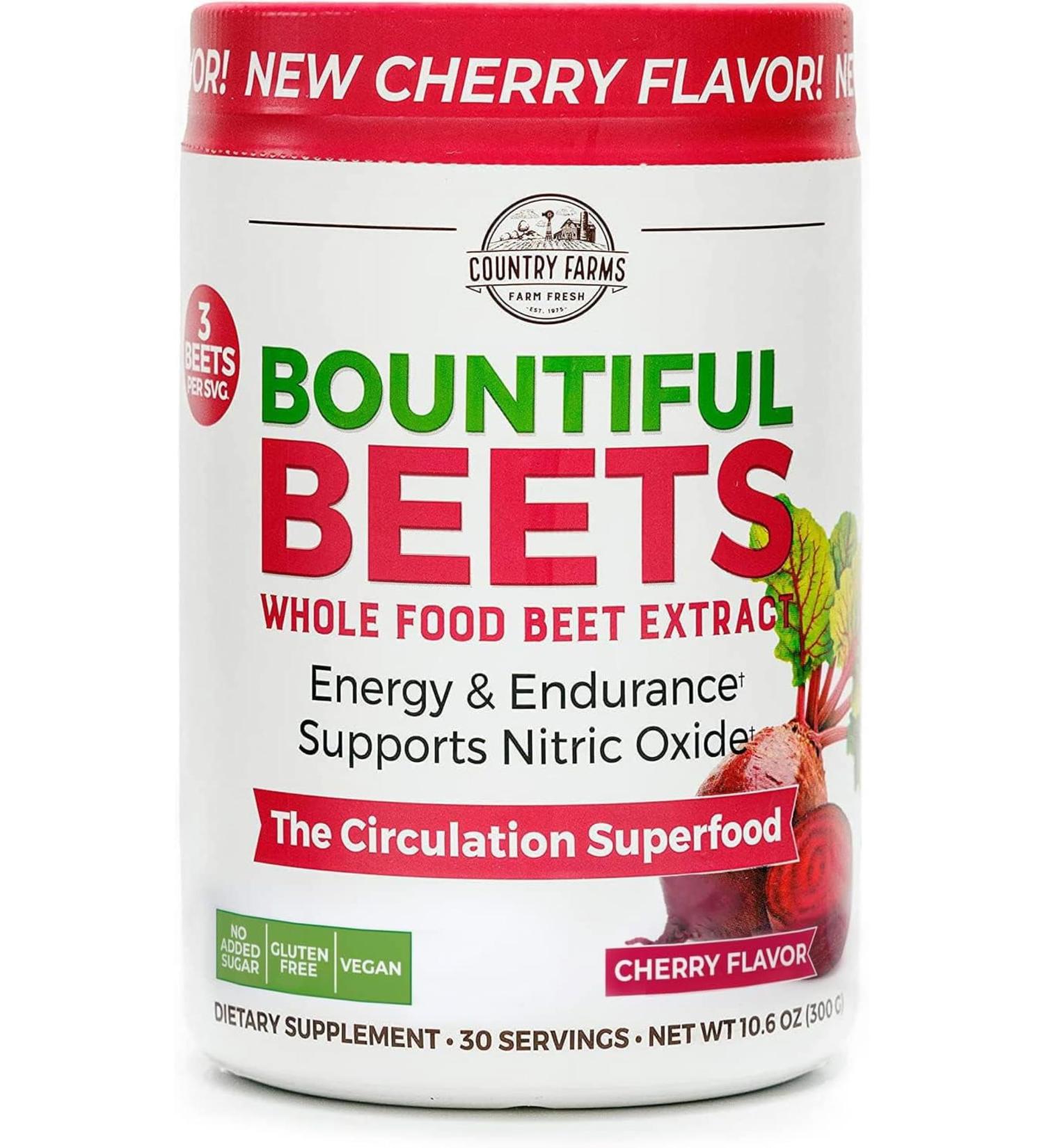 Bountiful Beets Cherry Flavor - Circulation Superfood 30 Servings | Enhance Nitric Oxide for Better Health - Buy Online on GoSupps.com