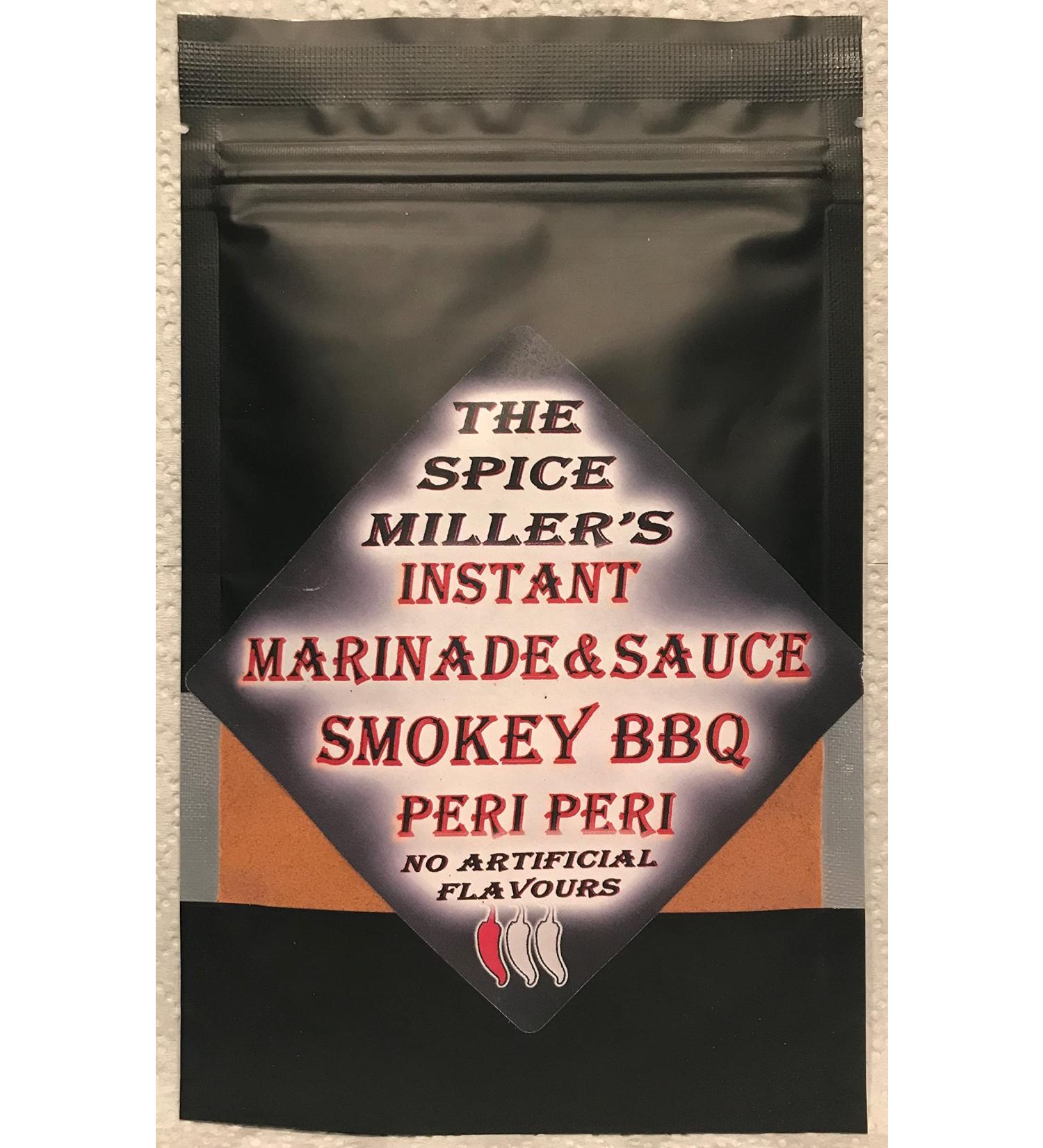 The Spice Miller's Instant Marinade & Sauce or BBQ Rub (Smoked Paprika BBQ Mild Piri Piri Peri Peri) Makes 400ml Smokey BBQ Mild Peri Peri - Buy Online on GoSupps.com