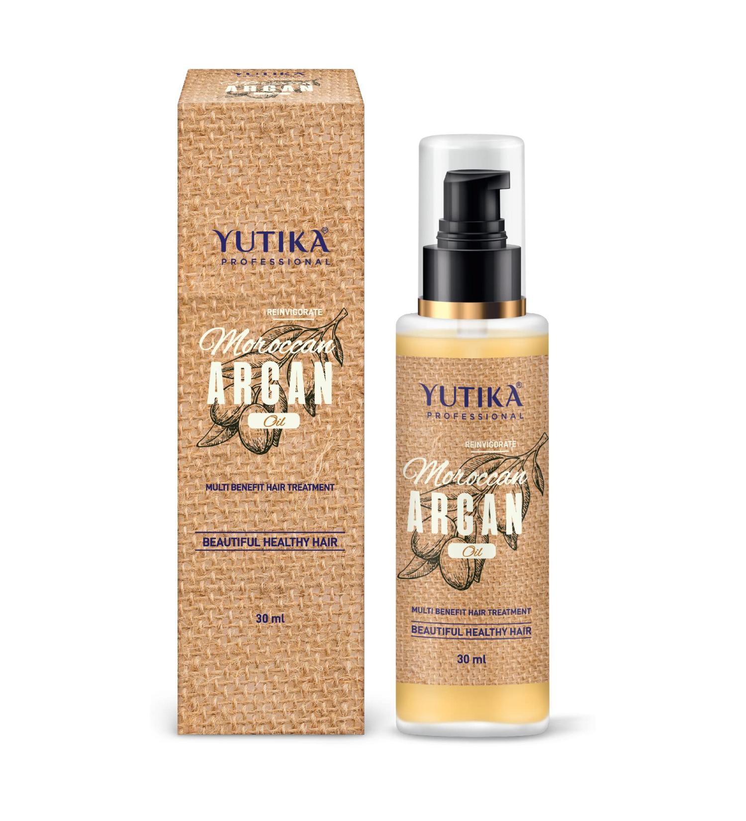 Yutika Professional Moroccan Argan Oil for Men & Women - 30ml (1.01 Fl Oz) - Nourishing & Hydrating Skin & Hair - Buy Online on GoSupps.com
