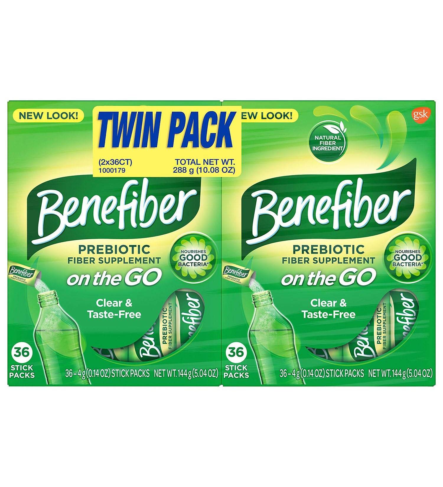 Benefiber On The Go Fiber Supplement Stick Twin Pack (72ct.) - Buy Online on GoSupps.com
