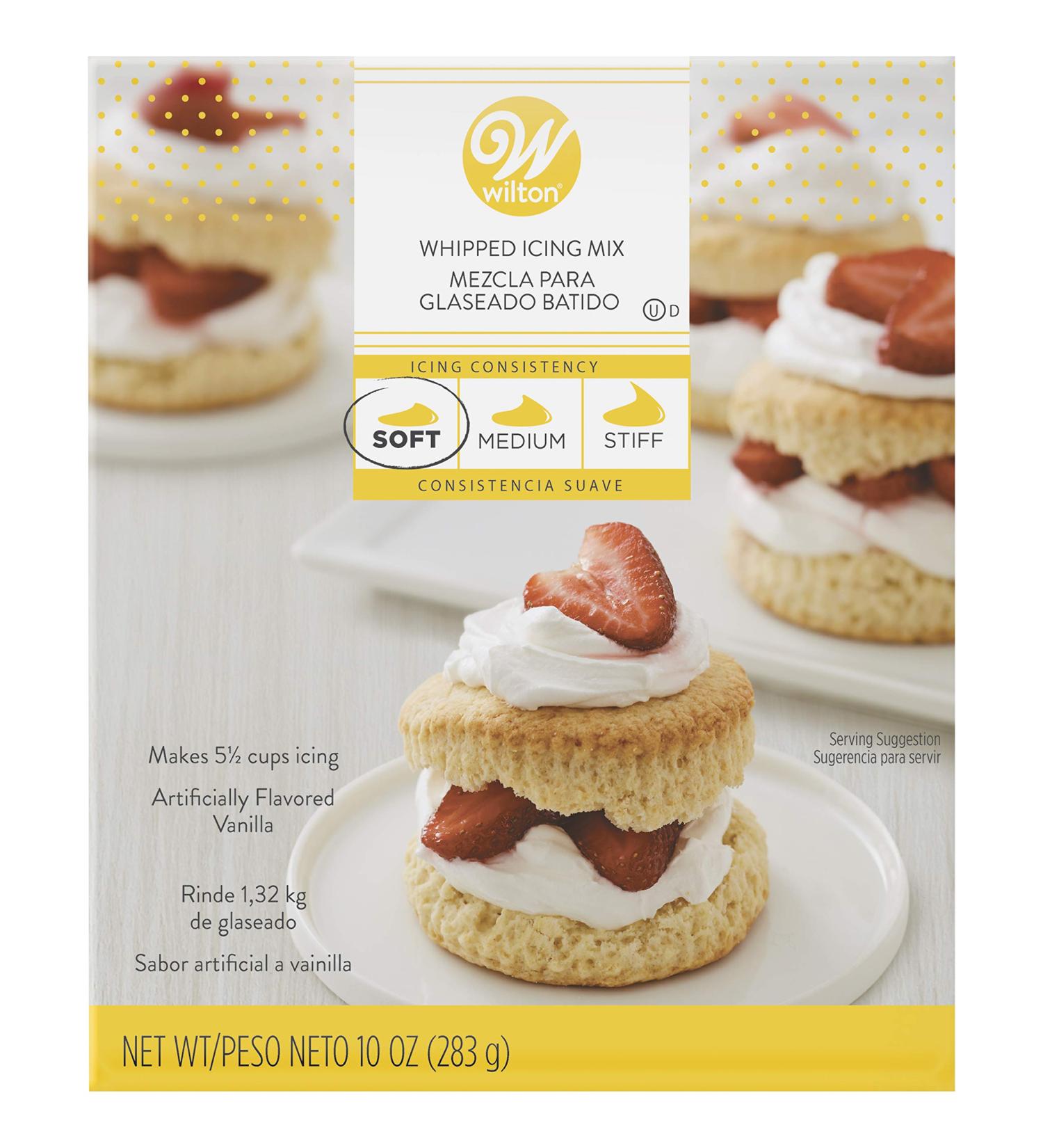 Wilton Whipped Icing Mix Vanilla 10 oz - Delicious Vanilla Flavored, Easy to Use - 10 Ounce Pack - Buy Online on GoSupps.com