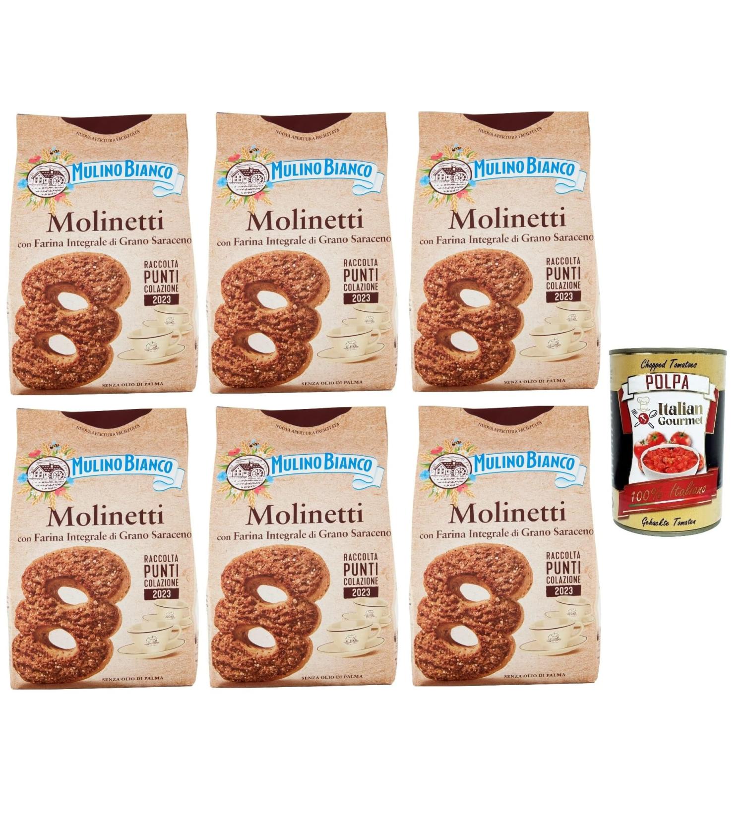  Italian Gourmet E.R. Mulino Bianco Molinetti Set of 6 biscuits sanded with buckwheat 350 g + pulp 400 g - Buy Online on GoSupps.com