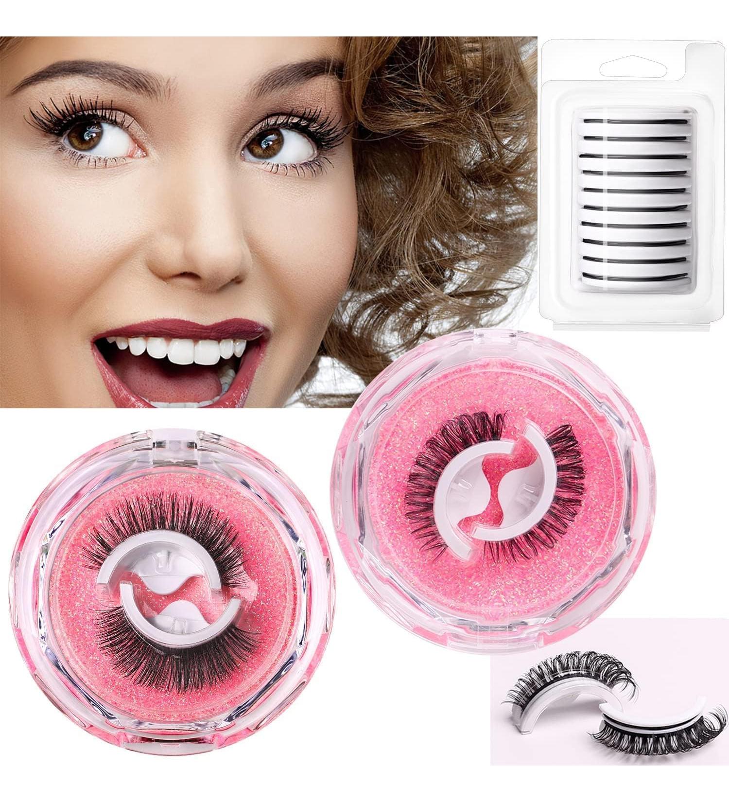 Reusable Self-Adhesive Eyelashes Wispy Fake Eyelashes Natural Look Fluffy Curling Long Eyelashes No Glue/Eyeliner/Magnet Needed Waterproof and Easy to Put on - Buy Online on GoSupps.com