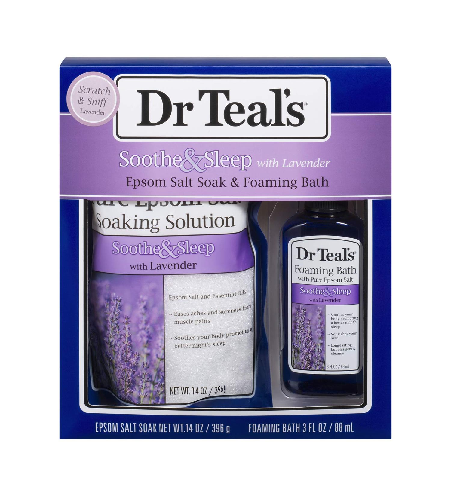 Dr Teal's Lavender Epsom Salt & Foaming Bath Oil Gift Set 2022 - Relax and Sleep Peacefully! - Buy Online on GoSupps.com