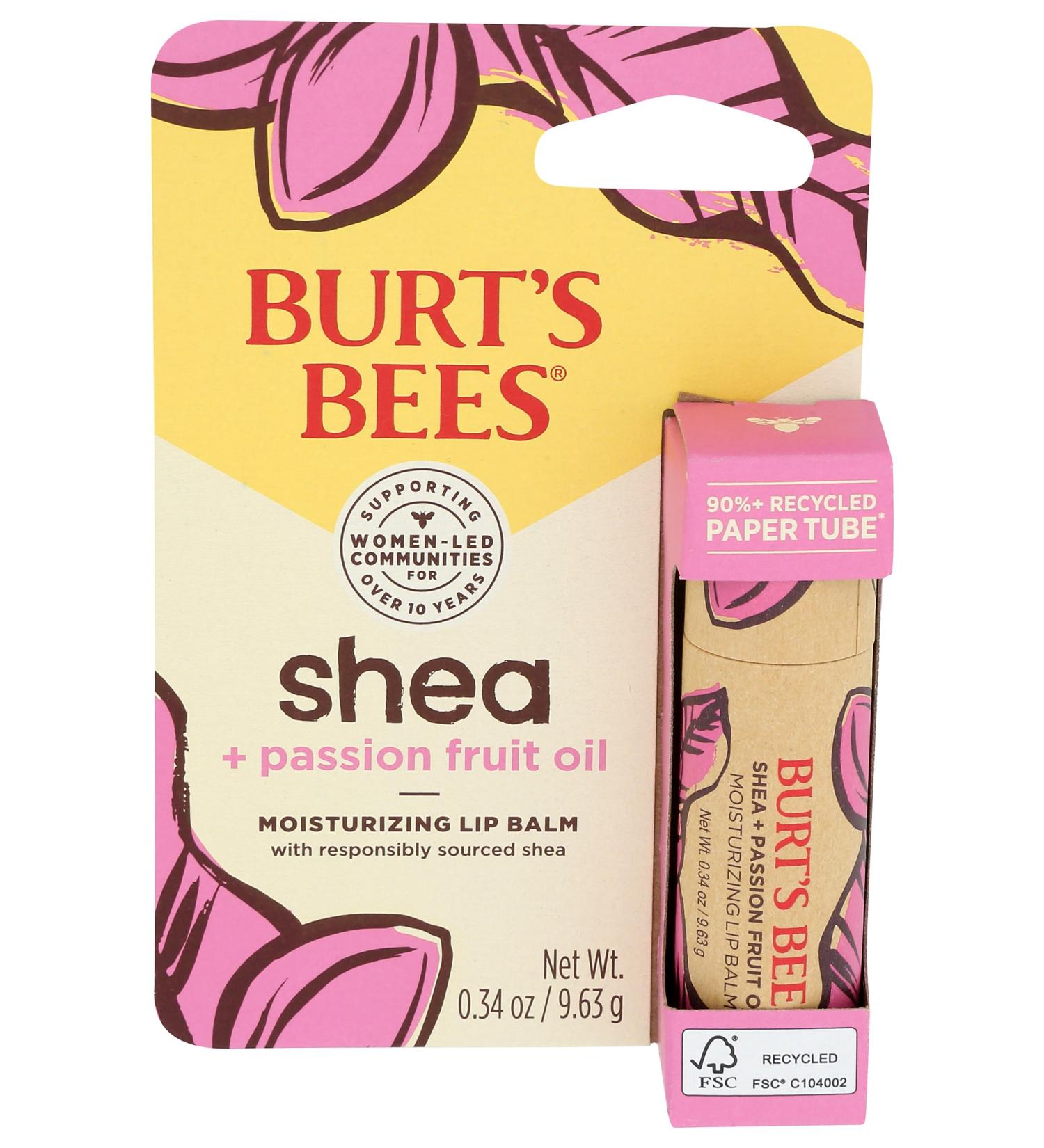 Burt's Bees Shea Passion Fruit Oil Lip Balm - Hydrating Natural Lip Care 0.34 OZ - International Shipping Available - Buy Online on GoSupps.com