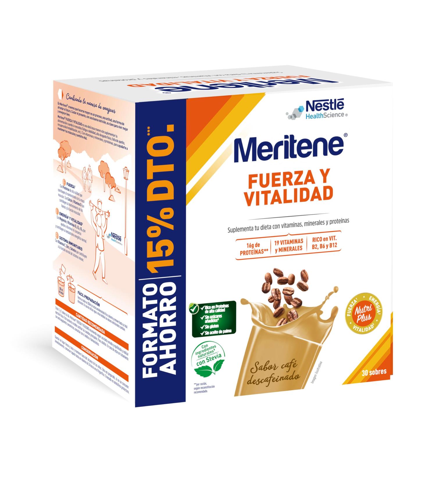 Meritene strength and vitality shake in powder chocolate flavor 30 envelopes - Buy Online on GoSupps.com