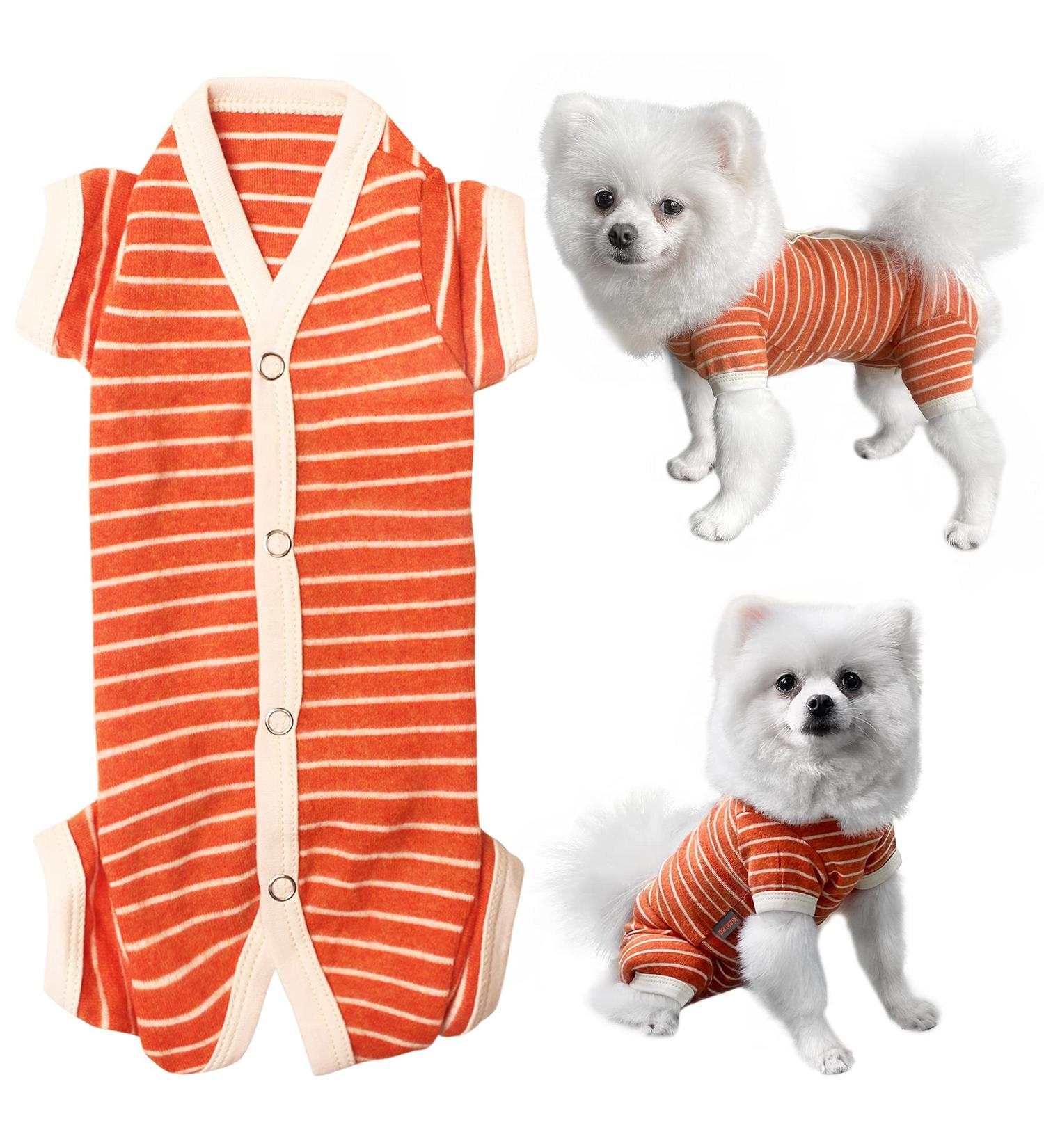 Shop XL Orange & White Striped Dog Shirts - Soft Breathable T-Shirts for Small to Large Dogs | Kickred - Buy Online on GoSupps.com
