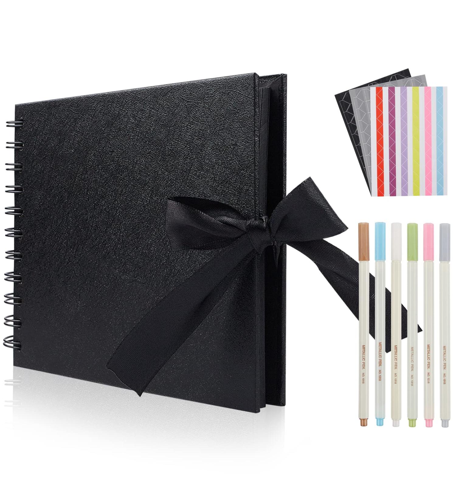 Jutieuo 8.5x5.9 Inch Scrapbook Photo Album - DIY Kit with 60 Pages Black Kraft Paper for Wedding, Anniversary, Graduation, and Travel Memories - Buy Online on GoSupps.com