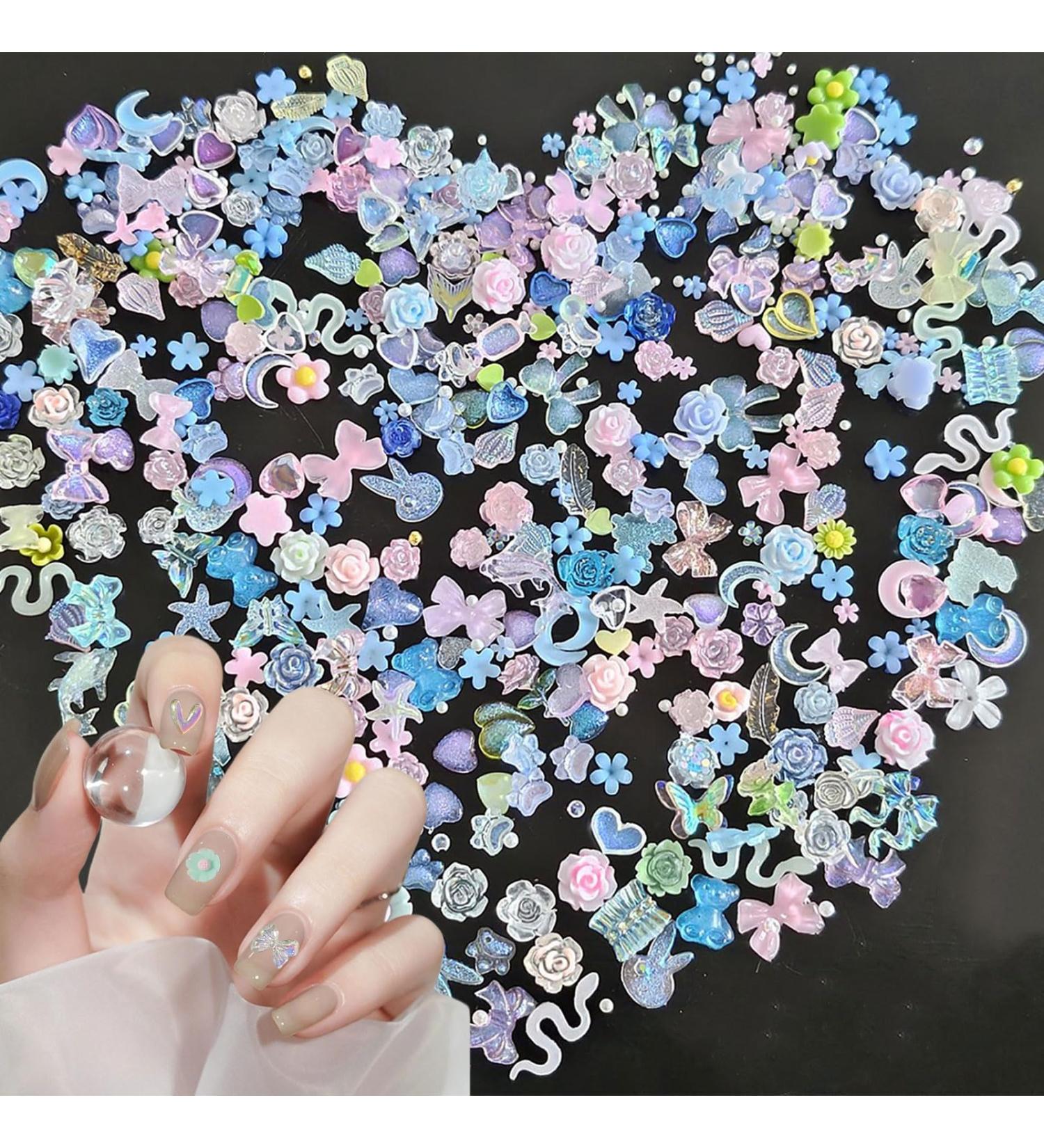 300 Pcs 3D Nail Art Decorations - Heart Bear Butterfly & Bow Charms | DIY Nail Jewelry for Women & Girls - International Shipping - Buy Online on GoSupps.com