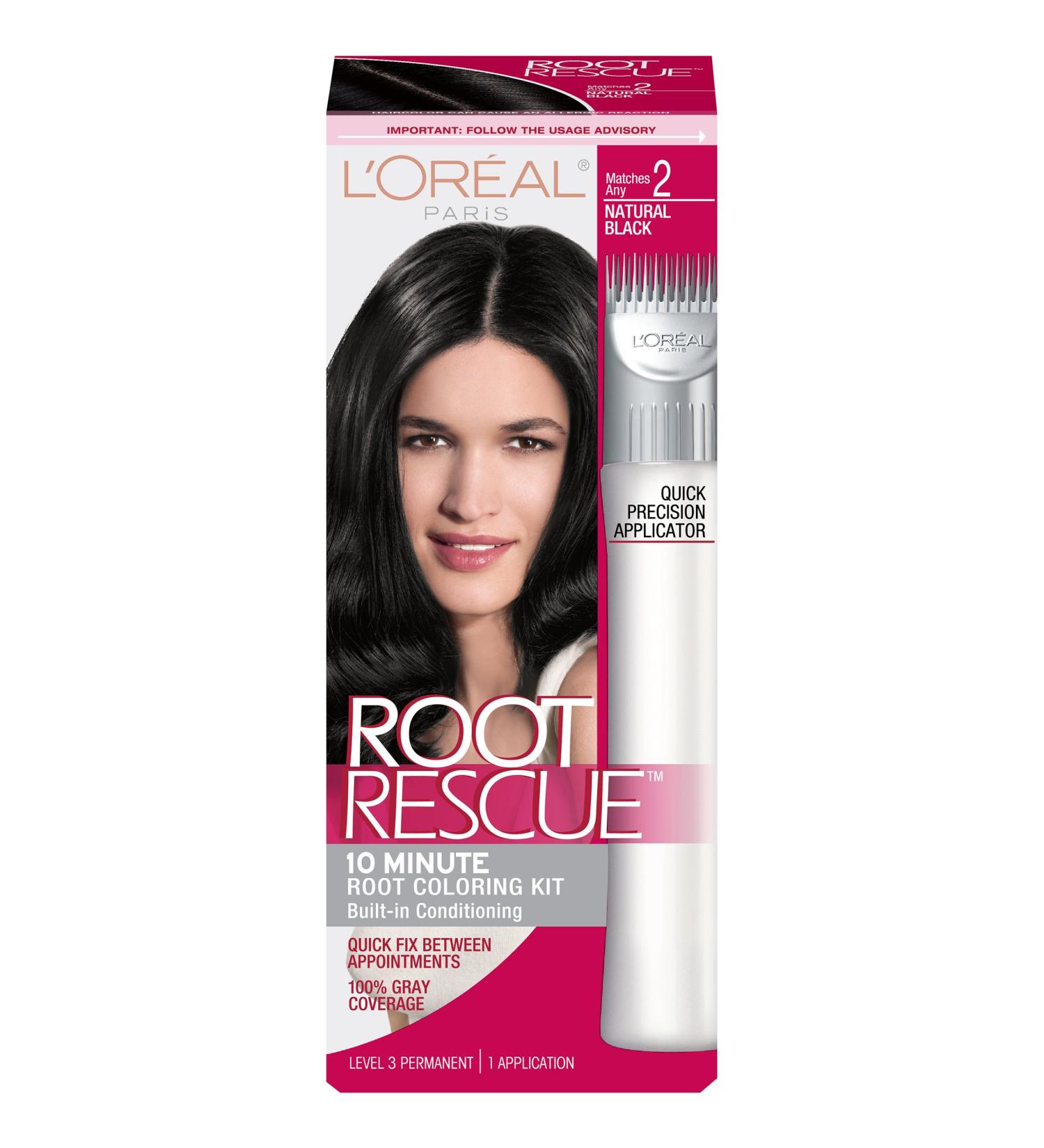 L'Or al Paris Root Rescue Hair Color - 2 Natural Black | International Shipping Available - Buy Online on GoSupps.com