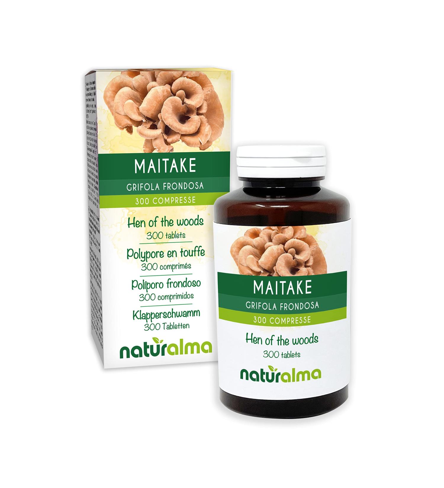 Maitake or Polypore in Tuft (Grifola frondosa or Polyporus frondosus) Naturalma Mushroom 150 g 300 Tablets Food Supplement Natural and Vegan - Buy Online on GoSupps.com