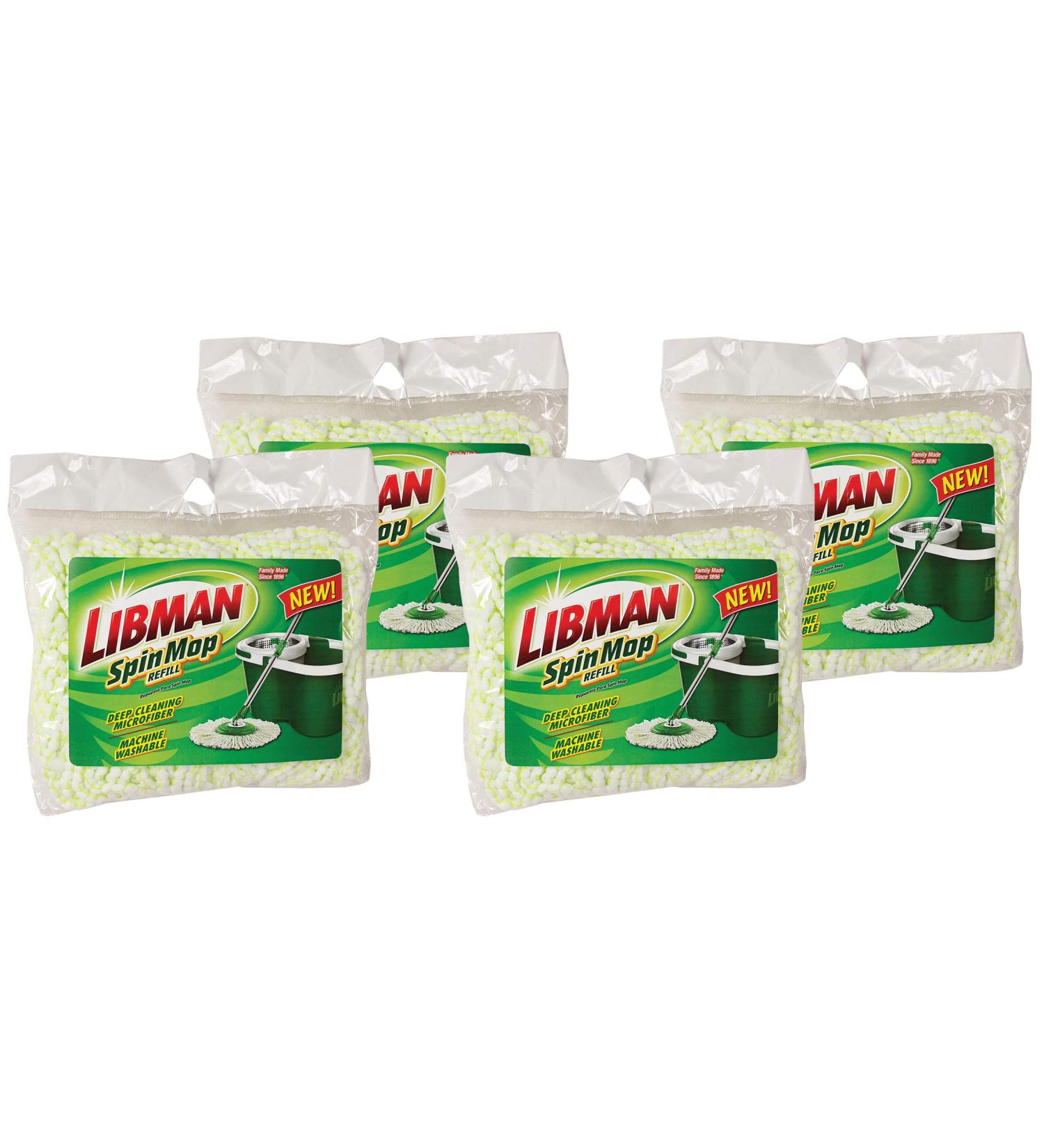 Libman 1164 Spin Mop Refill 4-Pack - Replacement Mop Heads for Effortless Cleaning - Buy Online on GoSupps.com
