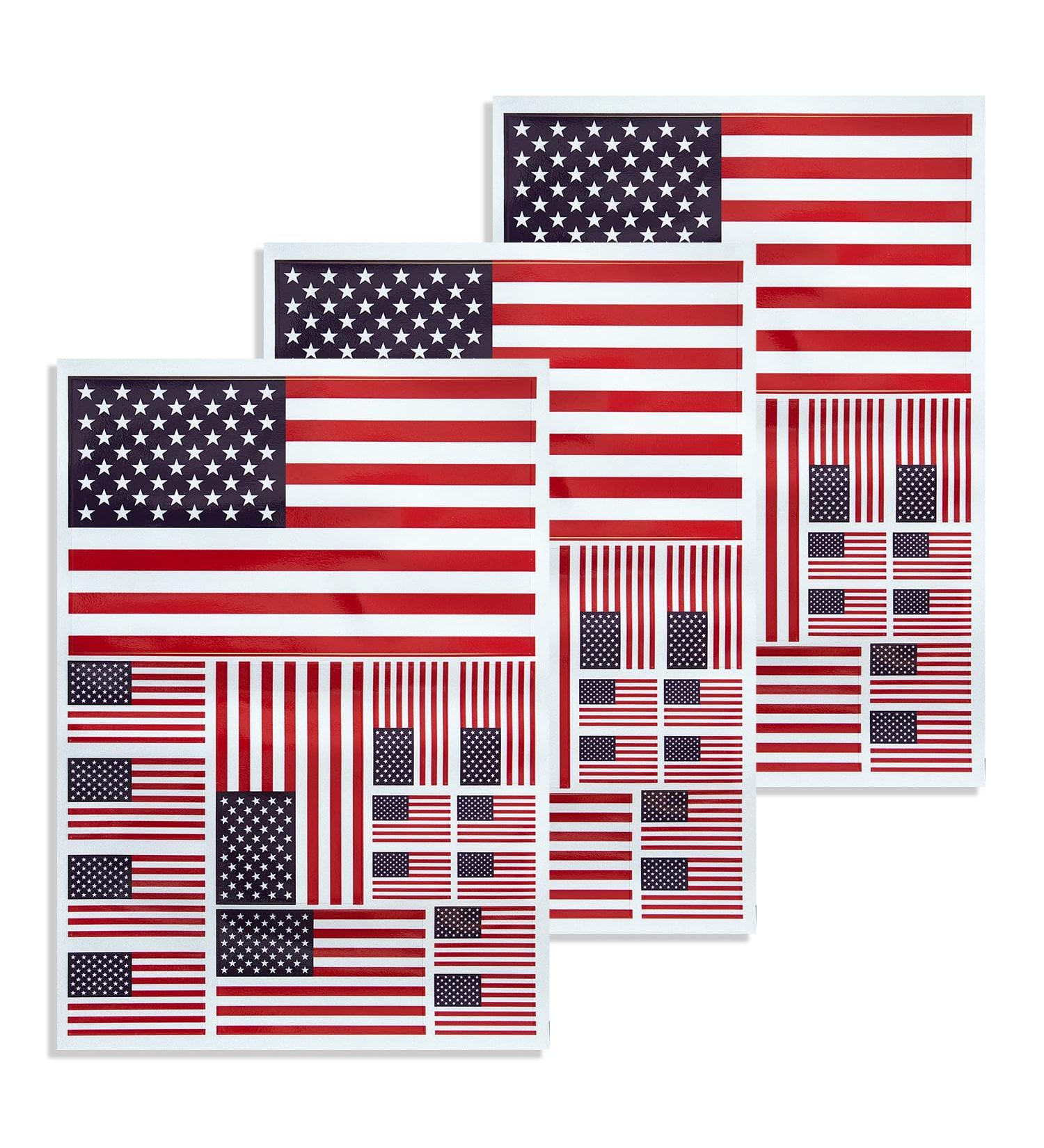 CANTENDO 3-Pack Reflective U.S. Flag Decal Set - Waterproof Vinyl Car Stickers (12 x 8.5 Inch) - Buy Online on GoSupps.com