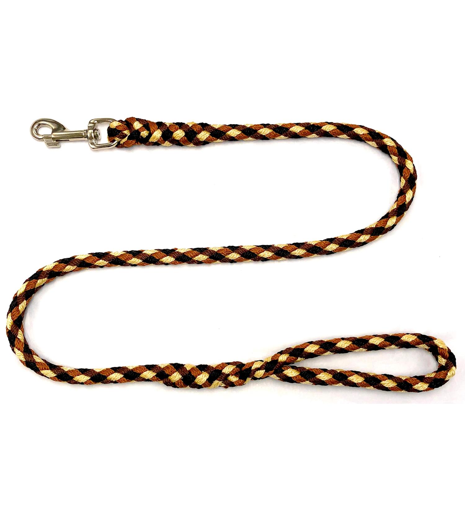 Dogeline large dogs jumbo with hand loop up to 80 kg / guide leash / practice line / training line very stable 17 colors (5m brownie (brown-hellbrown beige)) 5m brownie (brown-hell brown beige))