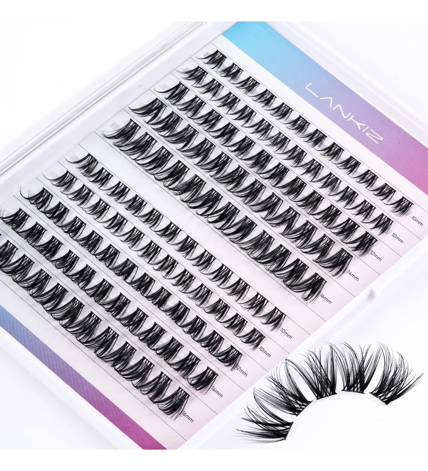 LANKIZ DIY Wispy Lash Clusters Individual Extensions 120 Clusters C+ D Mix Curl - Soft Lightweight 10-16mm Wide Band Mix Style Cluster Lashes | Home Use - Buy Online on GoSupps.com