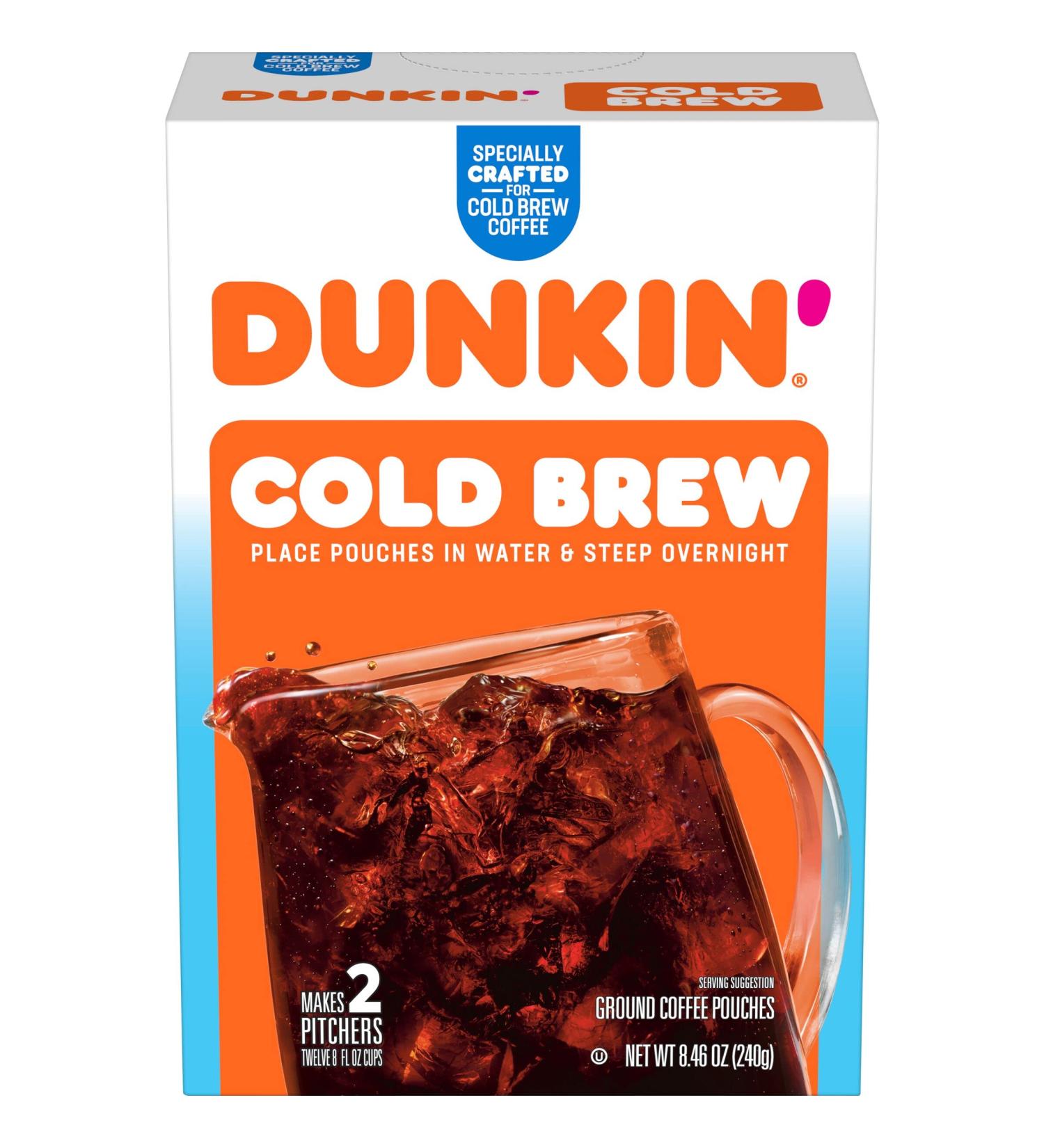 Dunkin' Cold Brew Ground Coffee Packs 8.46 oz - Pack of 6 - Buy Online on GoSupps.com