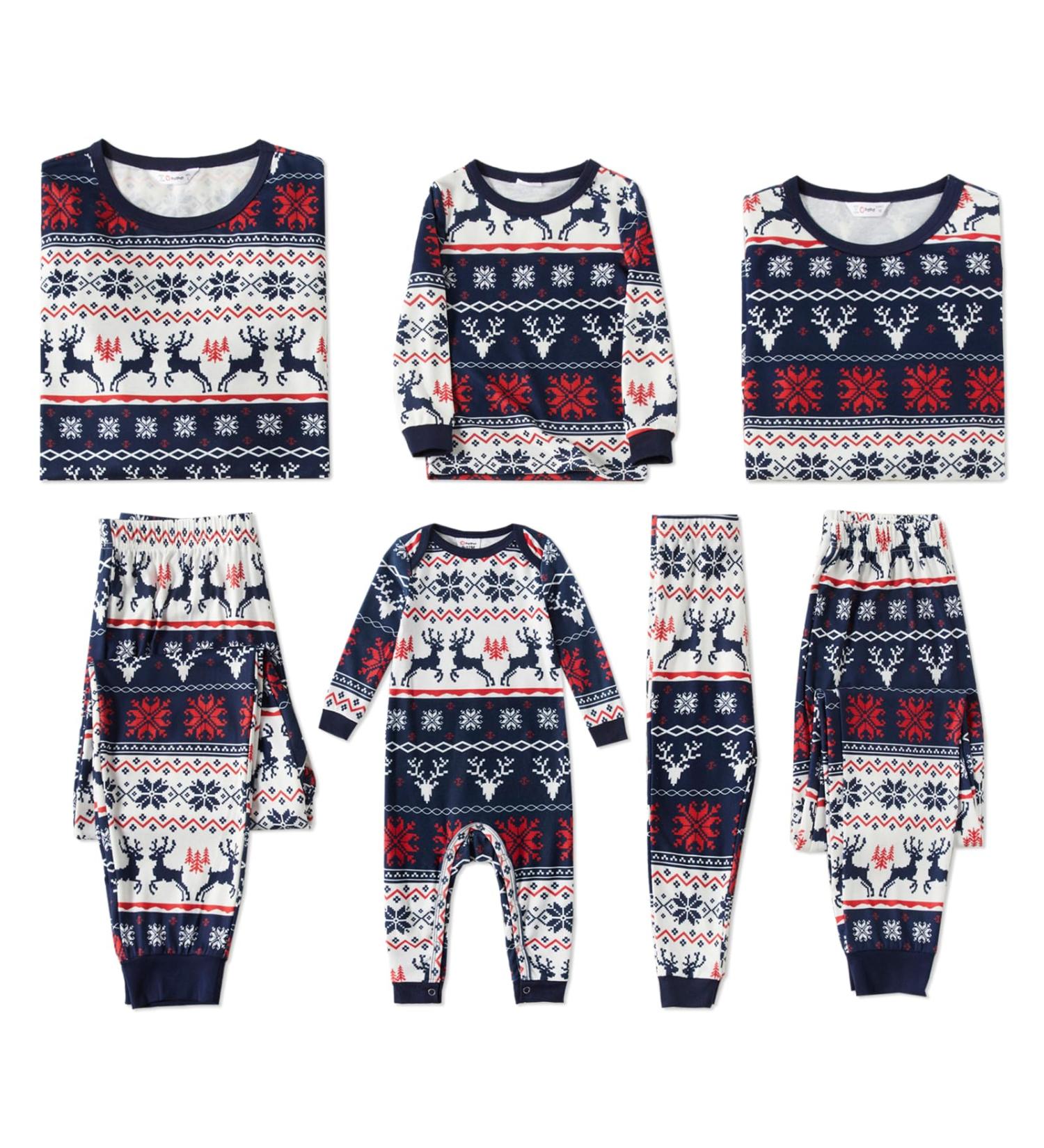 PatPat Family Christmas PJs Matching Sets - Reindeer & Snowflake Patterned Sleepwear for Couples & Kids | Kids 6-7 Years, Royal Blue - Buy Online on GoSupps.com