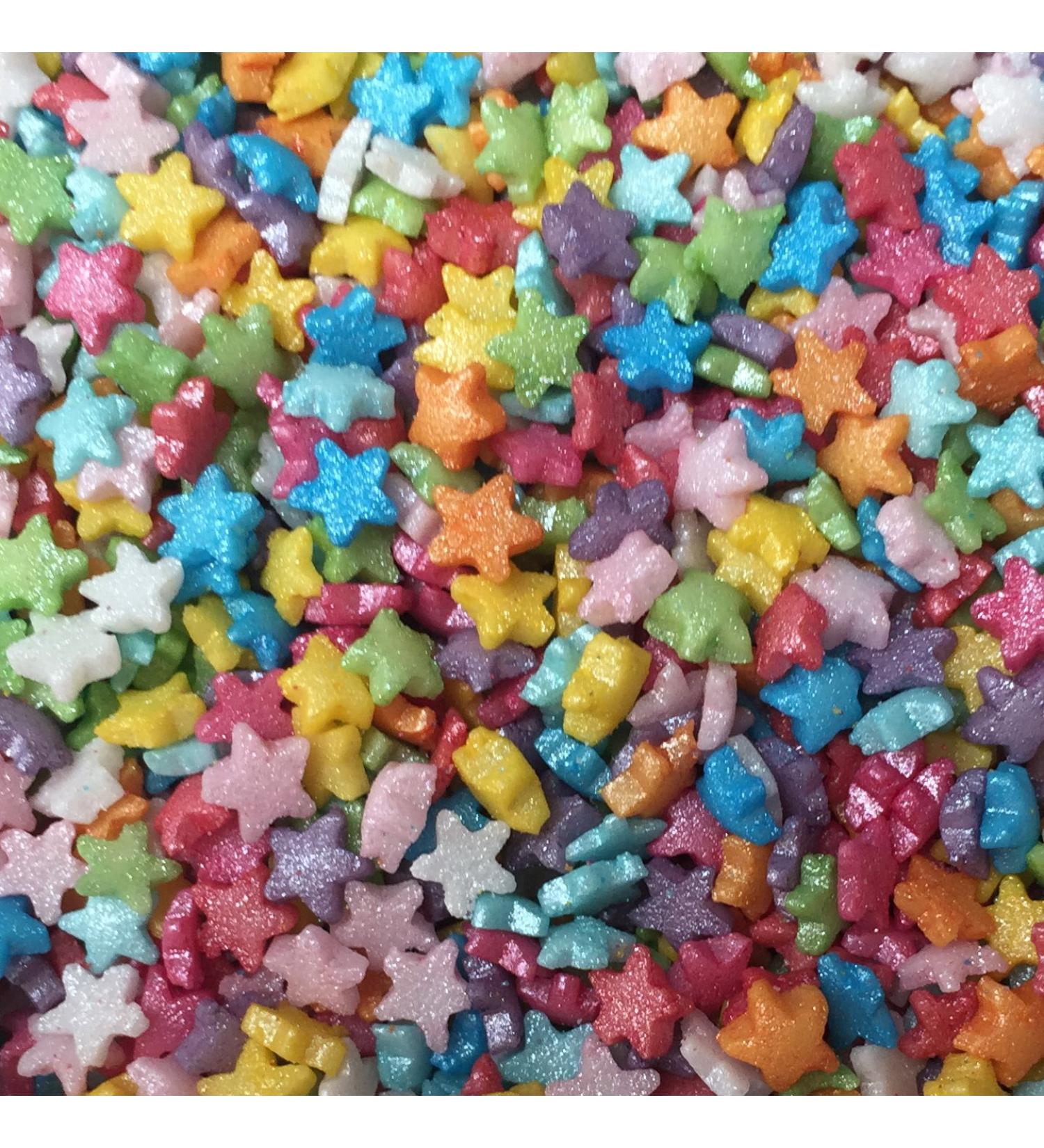Twist Ingredients - Glimmer Stars Mini Rainbow - Resealable 800g pouch. Versatile stars are ideal for making your cakes bakes desserts and ice creams the star of the show (Mini Rainbow) - Buy Online on GoSupps.com