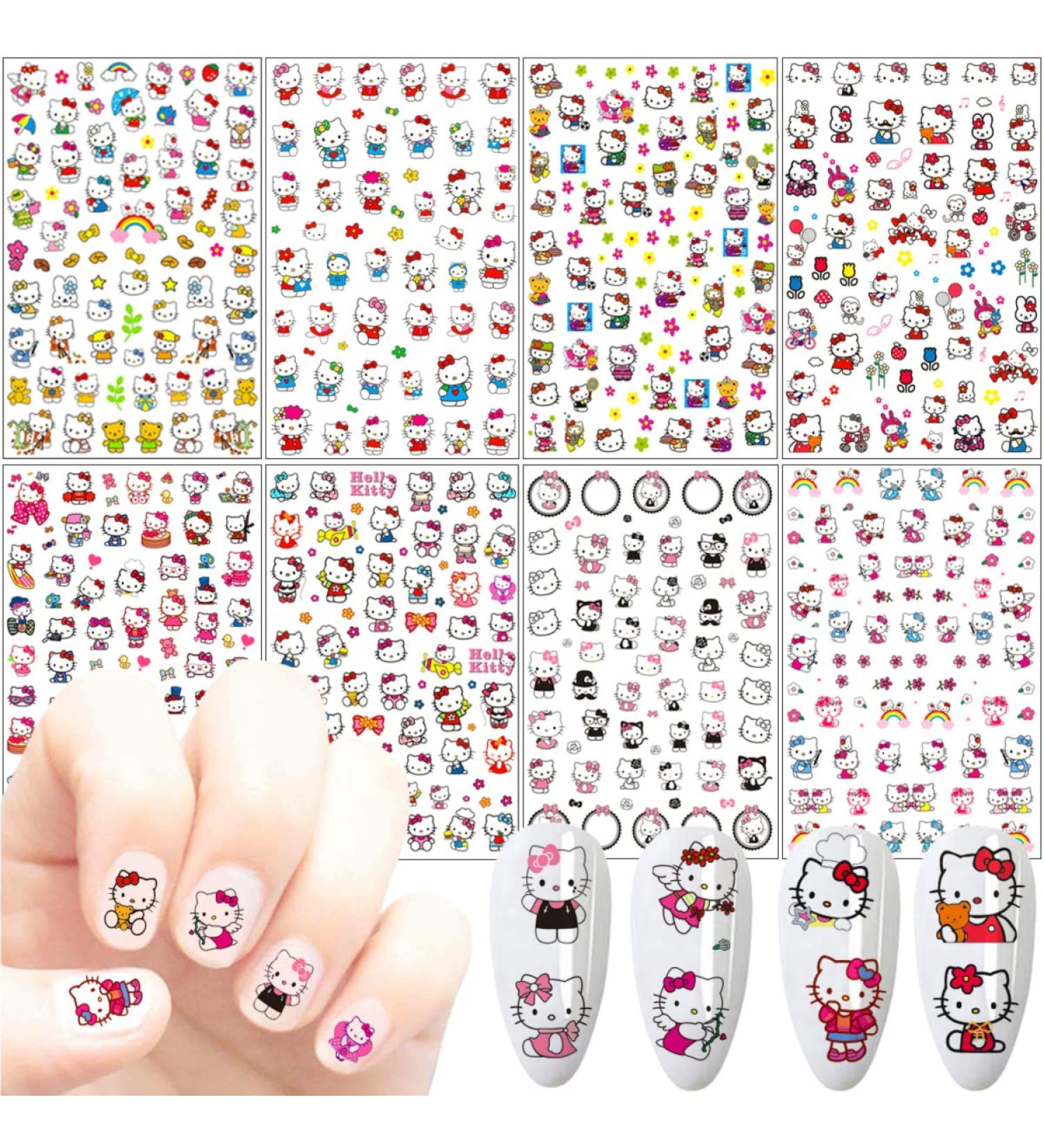 Cat Nail Design 3D Self-Adhesive Stickers - Cute Cartoon Nail Decals for Women and Girls | Manicure Decoration Supplies - Buy Online on GoSupps.com