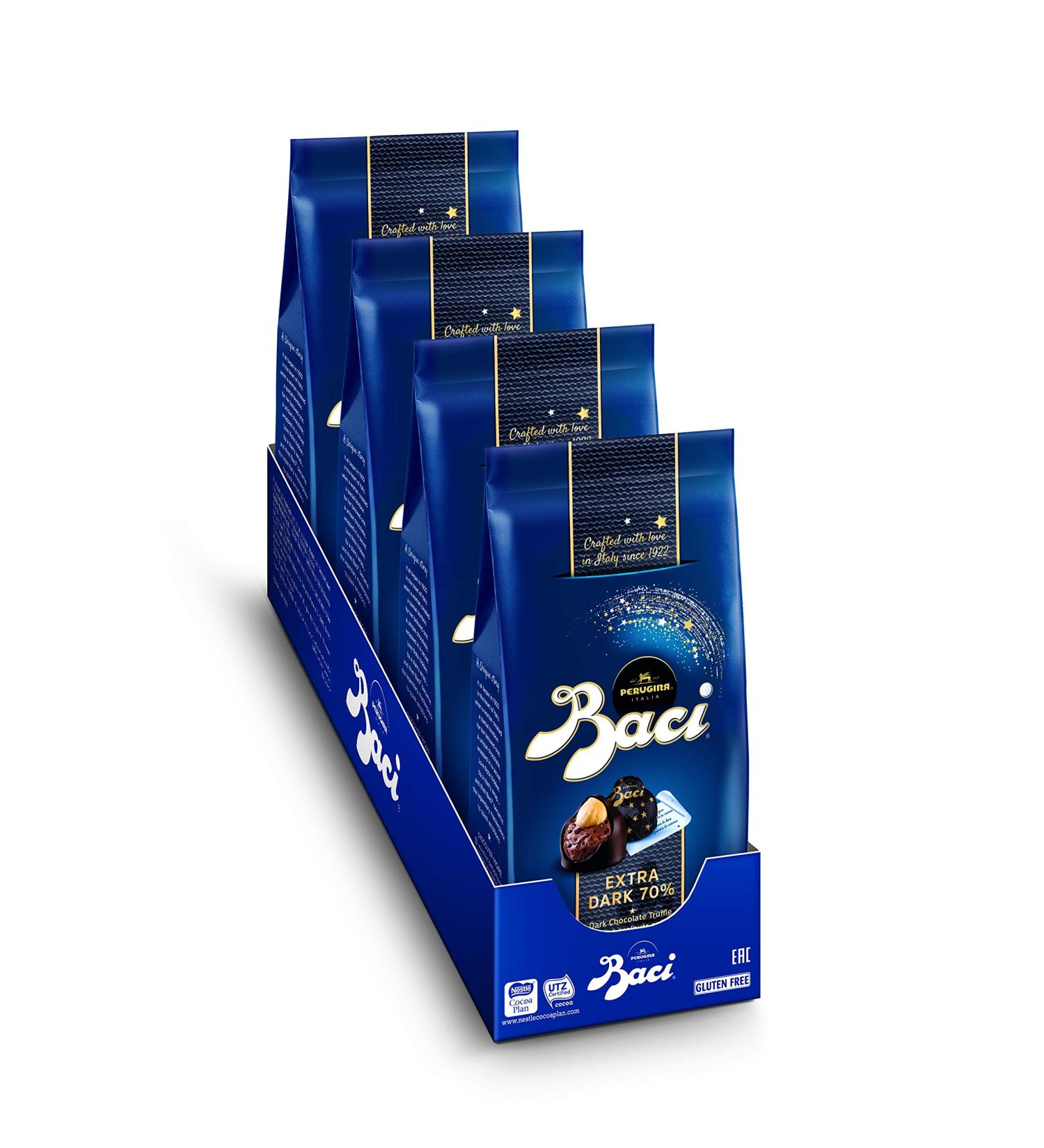 Baci Perugina Extra Dark 70% Chocolate Truffles 4.4oz Bag - Pack of 4 - Buy Online on GoSupps.com