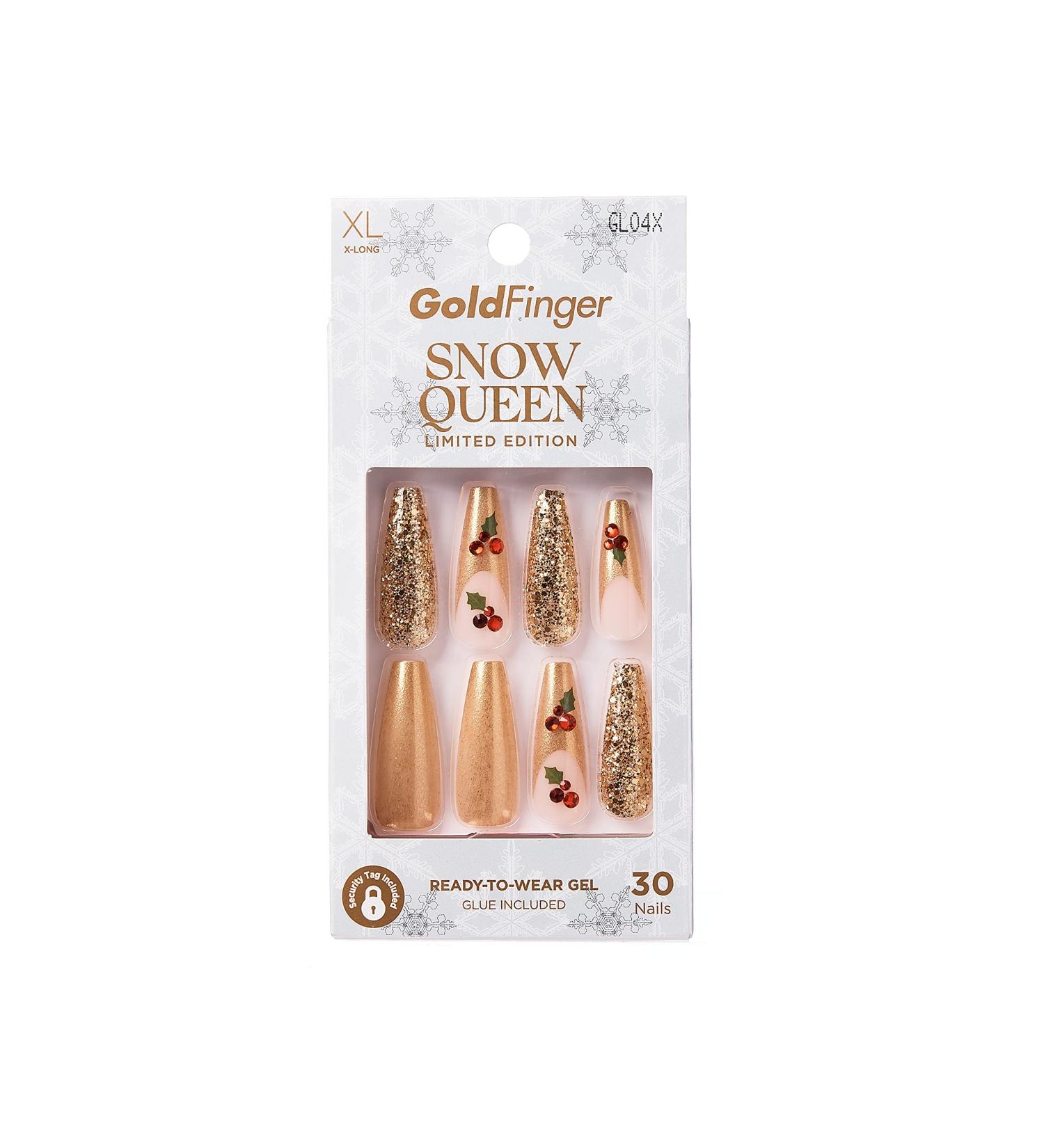 GoldFinger Snow Queen Gel Nail Kit - Limited Edition Joyeux Noel | X-Long Length & Polish-Free Mani - Buy Online on GoSupps.com