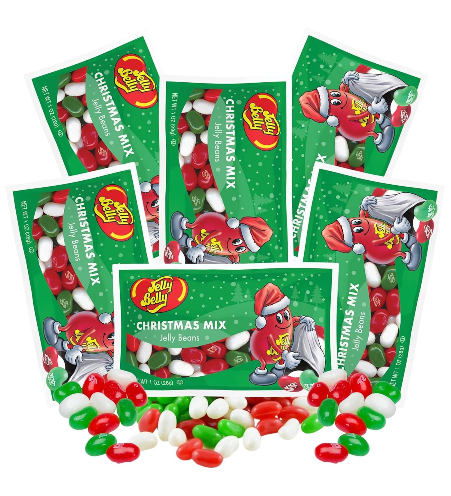 Jelly Belly Christmas Mix Jelly Bean 28g Bag (Pack of 6) - Mini Bags Featuring a Festive 3-Flavor Mix of Very Cherry Green Apple and Coconut Perfect for Stocking Stuffers Holiday Party Favors Gifting and On-the-Go Holiday Treats - Buy Online on GoSupps.com
