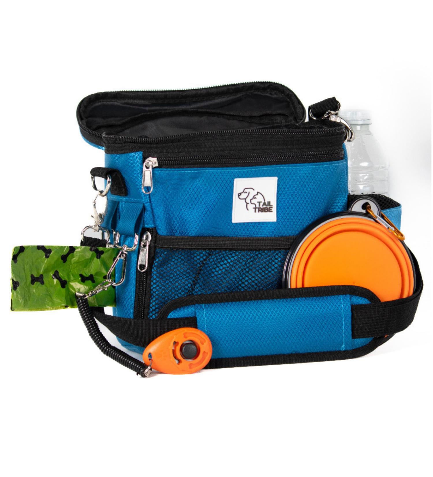 TAIL TRIBE Waterproof Dog Walking Bag with Removable Liner - UK Brand Treat Pouch with Water Bowl, Poop Bags, and Training Clicker Included - Buy Online on GoSupps.com