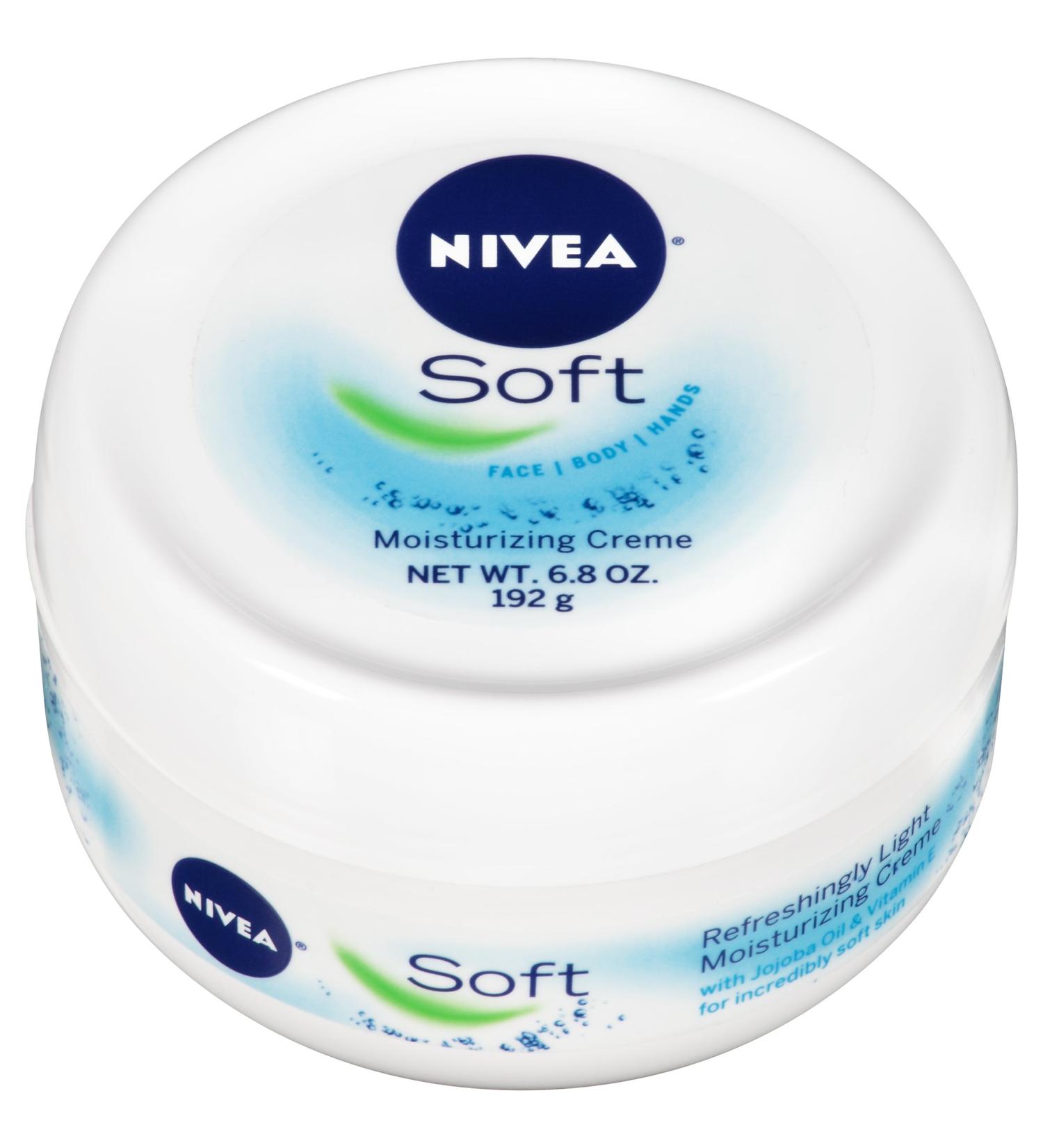 NIVEA Soft Moisturizing Cream 6.8 Oz - Enriched with Jojoba Oil & Vitamin E | Best Face & Body Moisturizer - International Shipping Available - Buy Online on GoSupps.com
